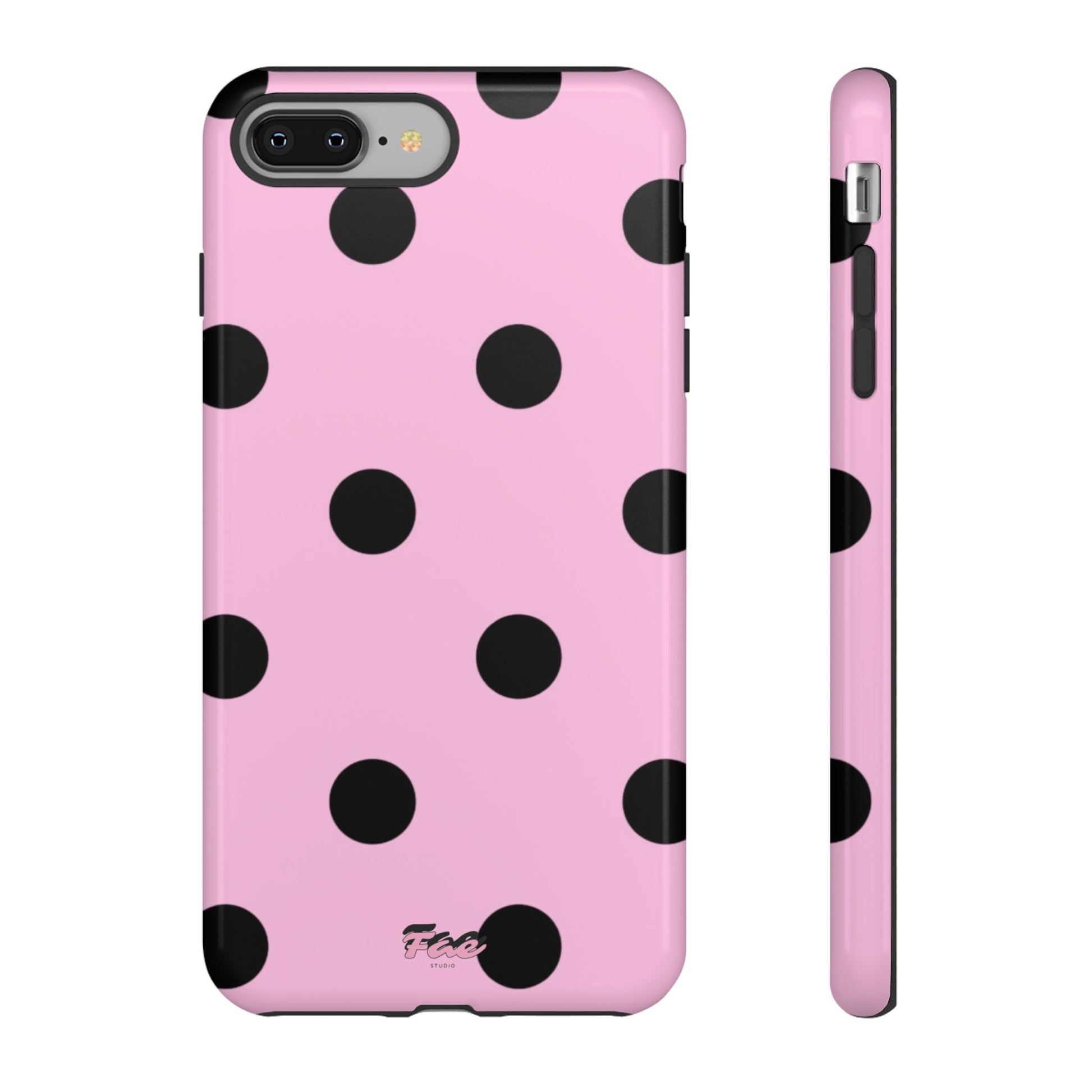 dark pink polka dot case