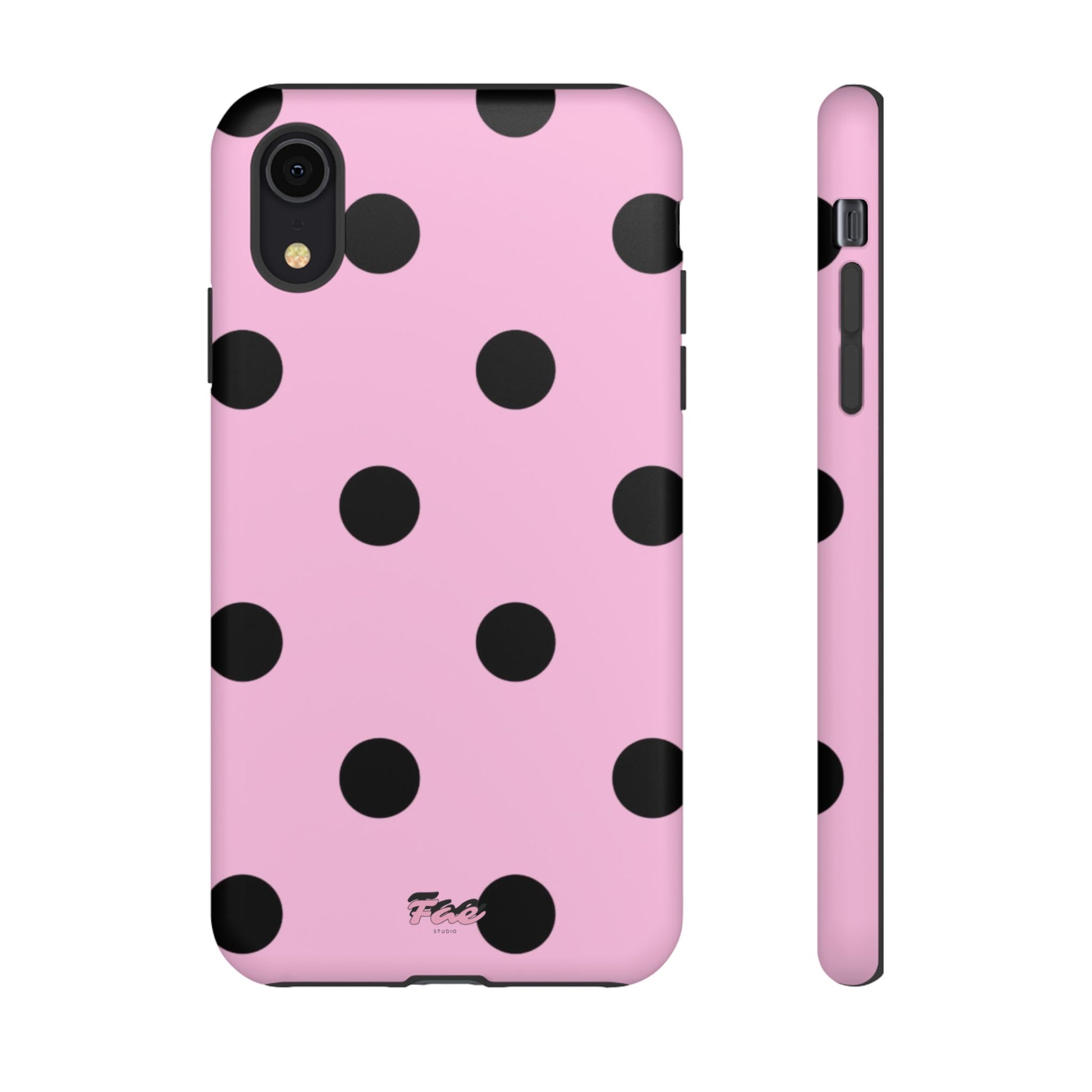 dark pink polka dot case