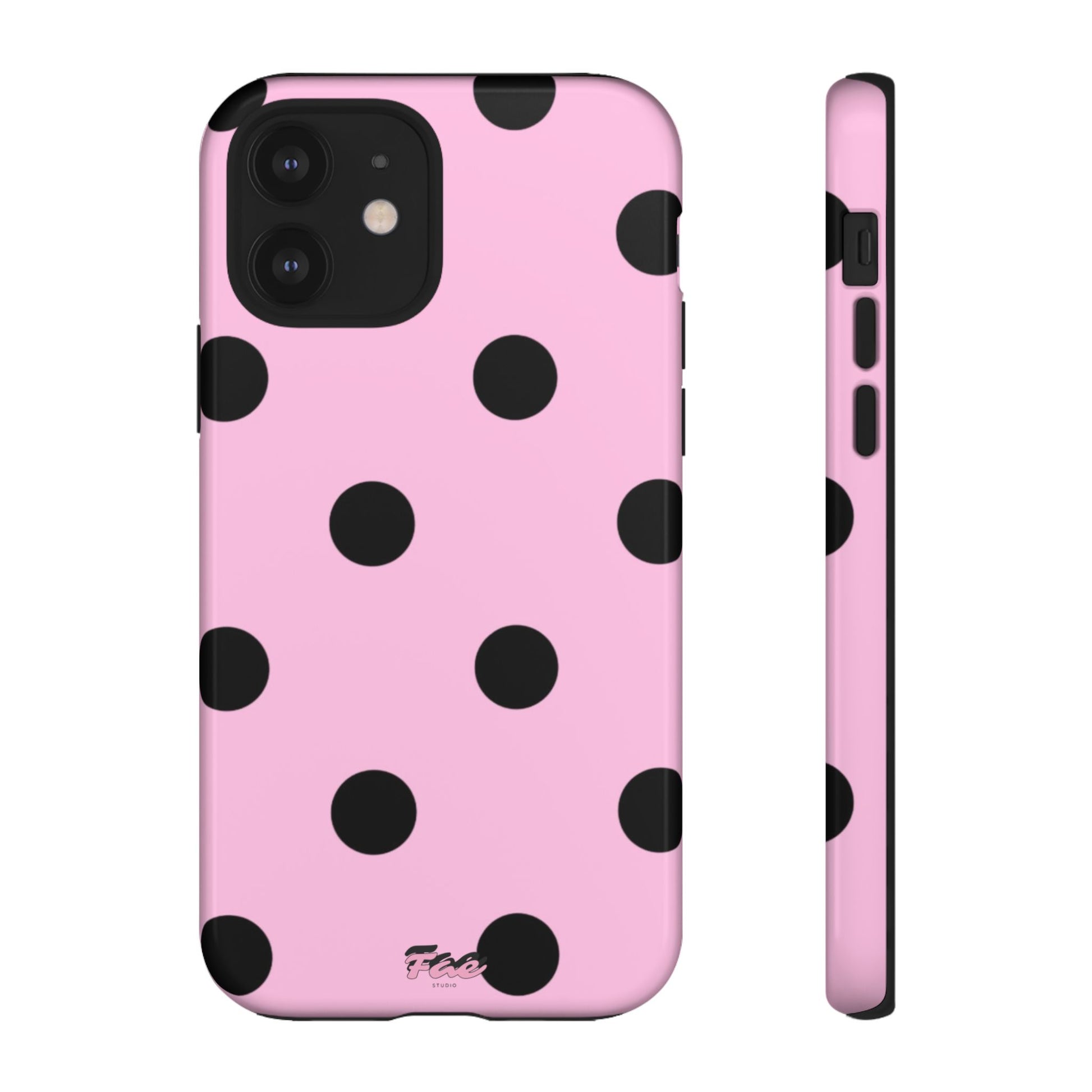 dark pink polka dot case