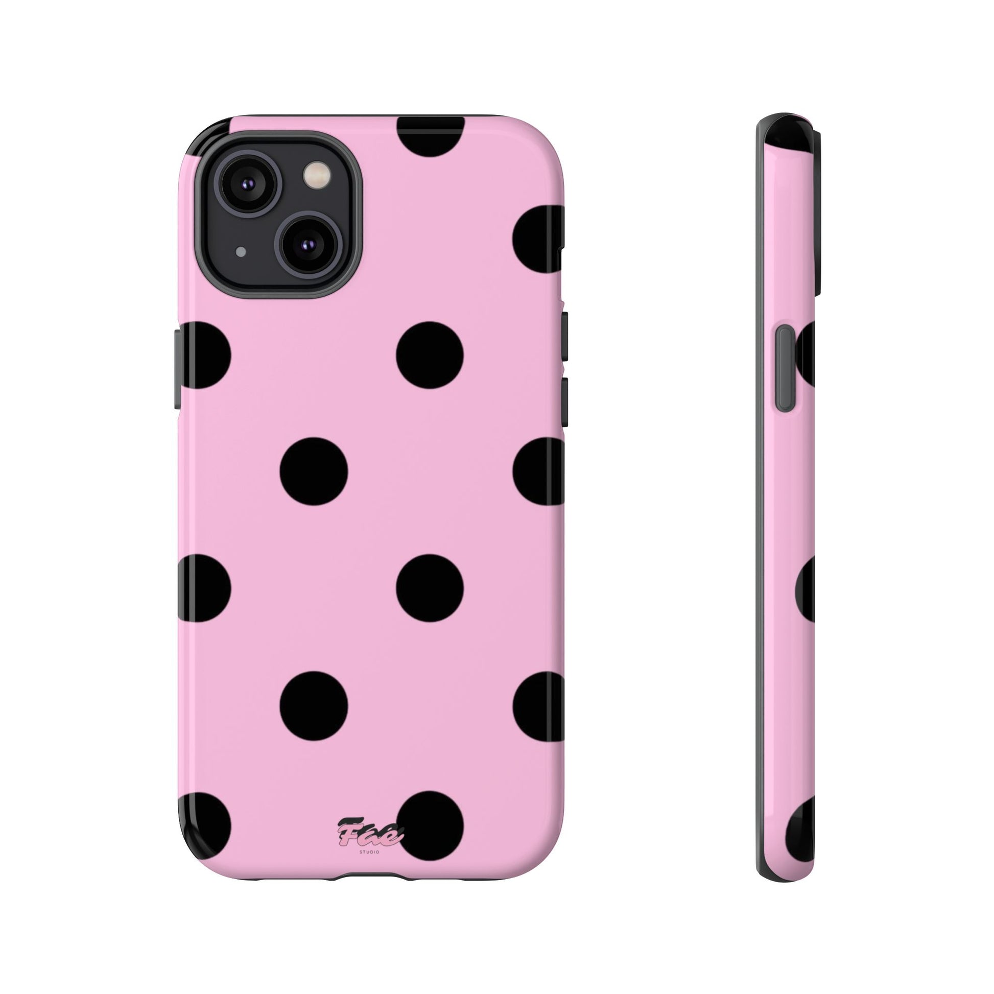 dark pink polka dot case