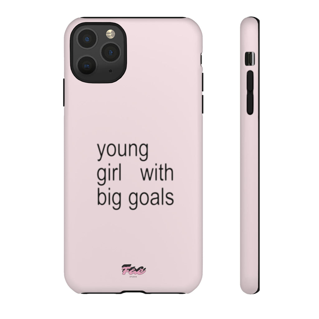 Young girl with big goals case