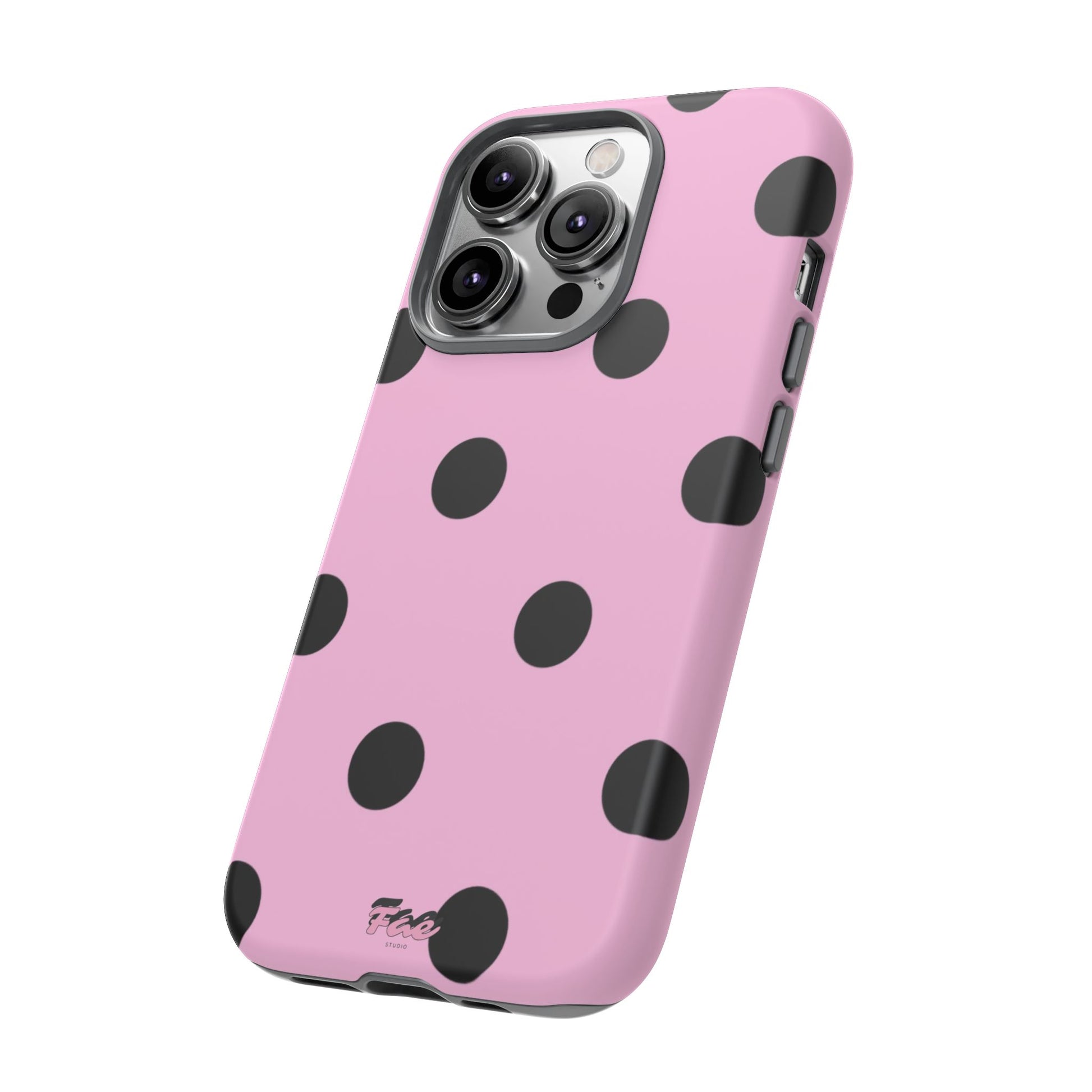 dark pink polka dot case