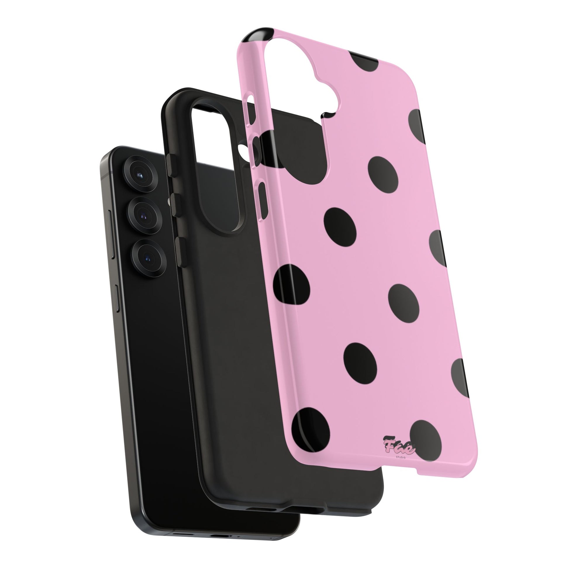 dark pink polka dot case