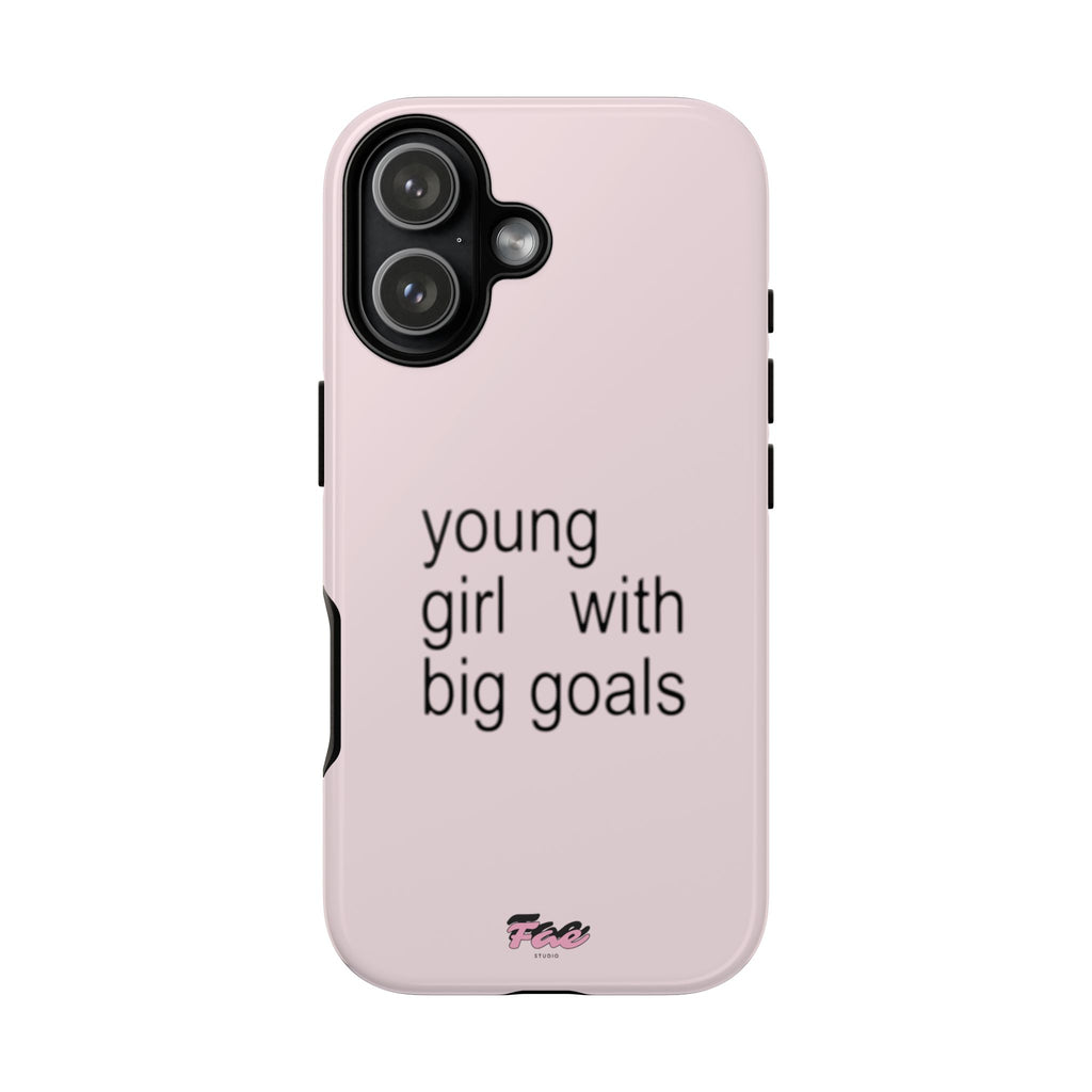 Young girl with big goals case