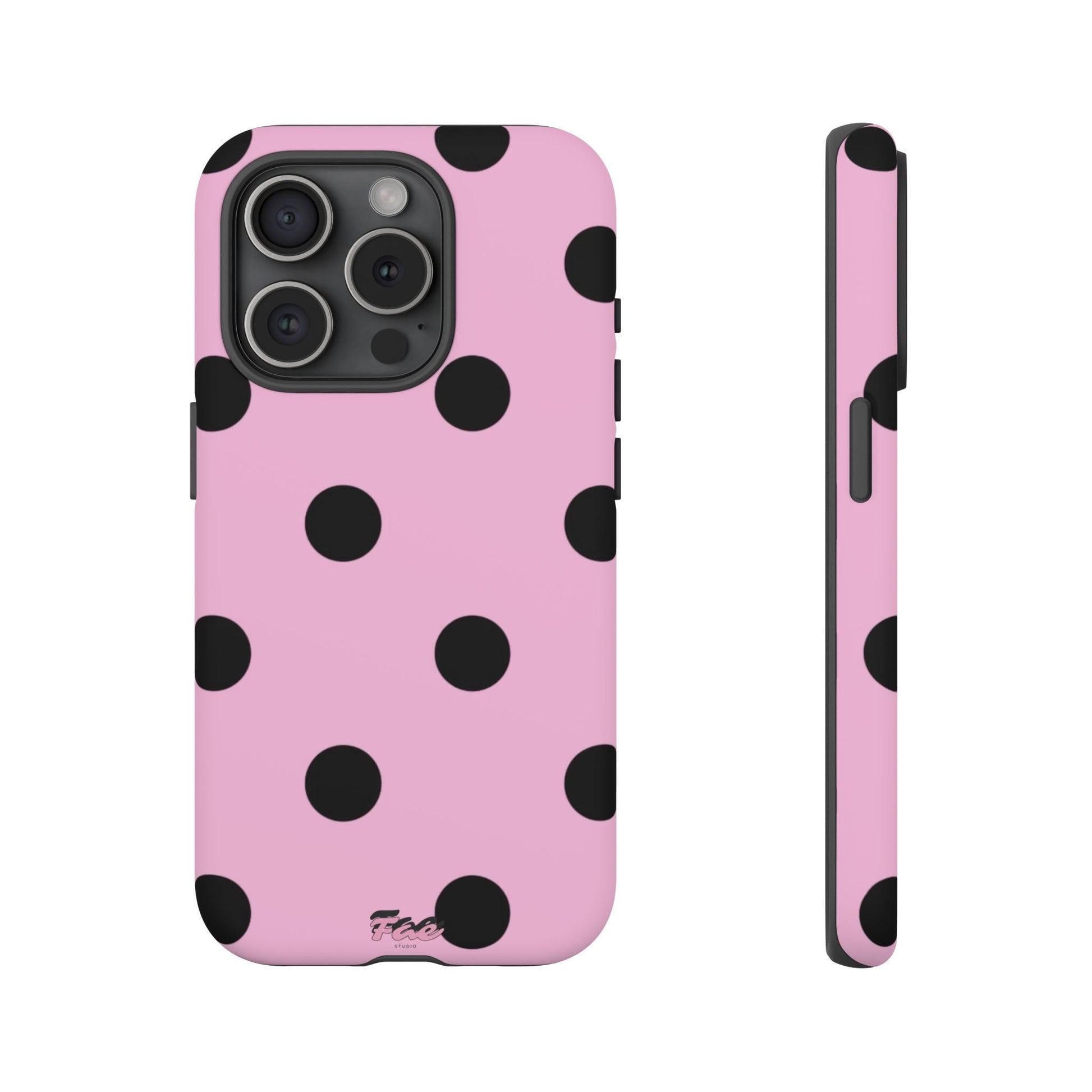 dark pink polka dot case