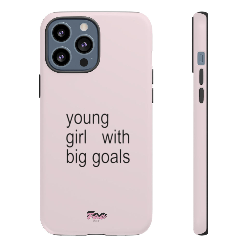 Young girl with big goals case