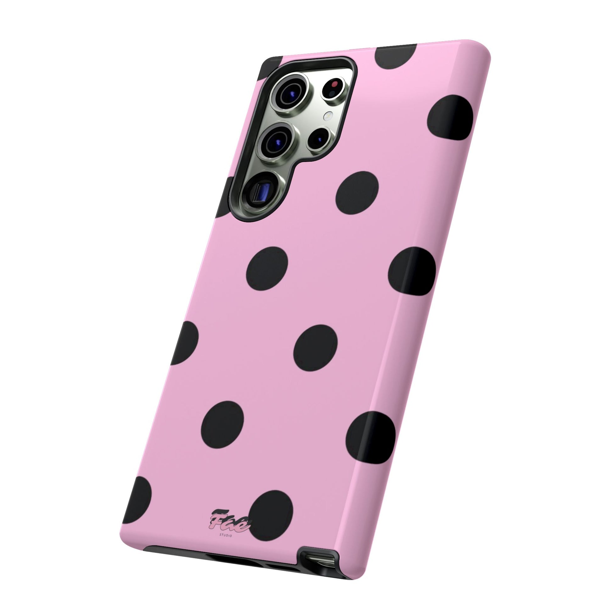 dark pink polka dot case