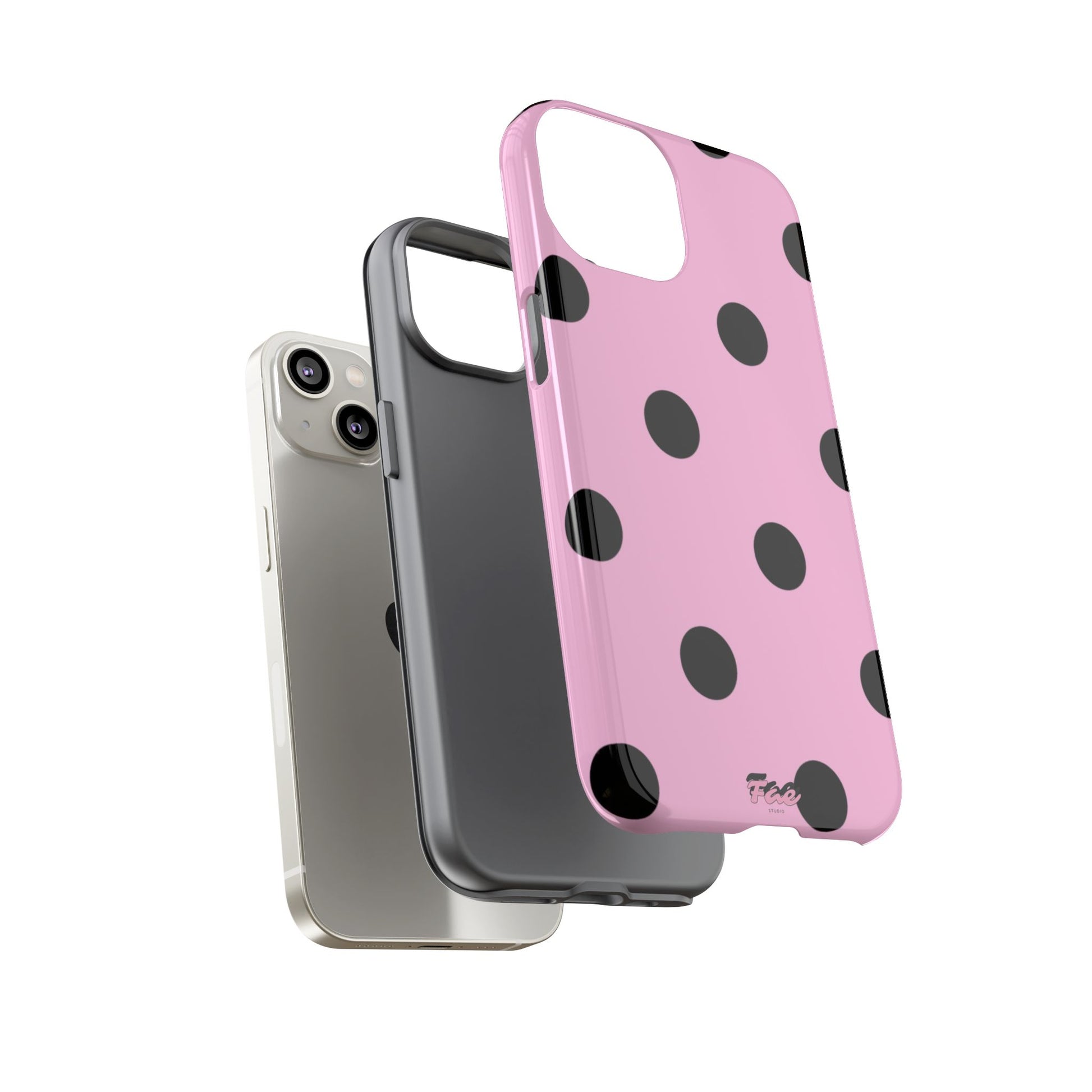 dark pink polka dot case