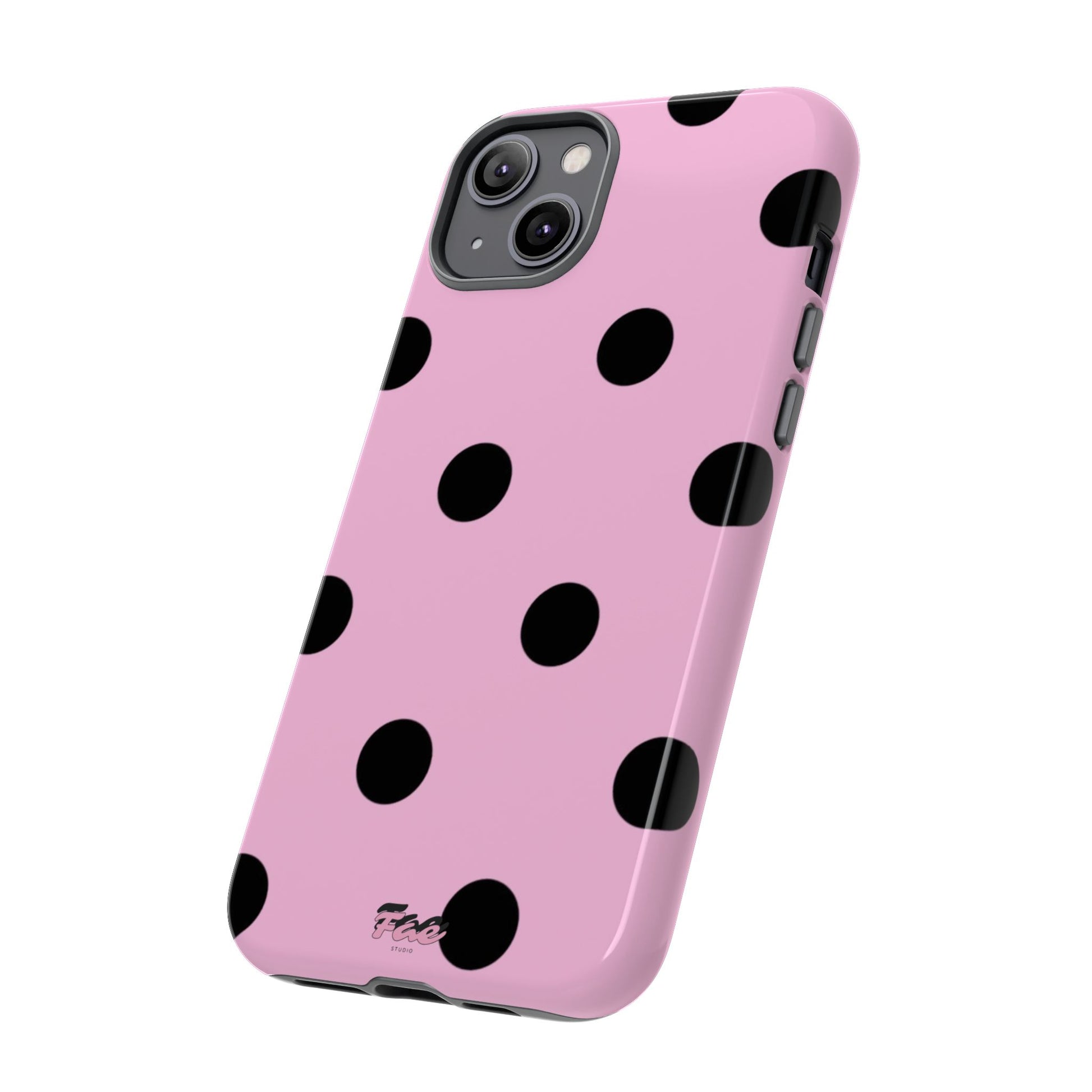 dark pink polka dot case
