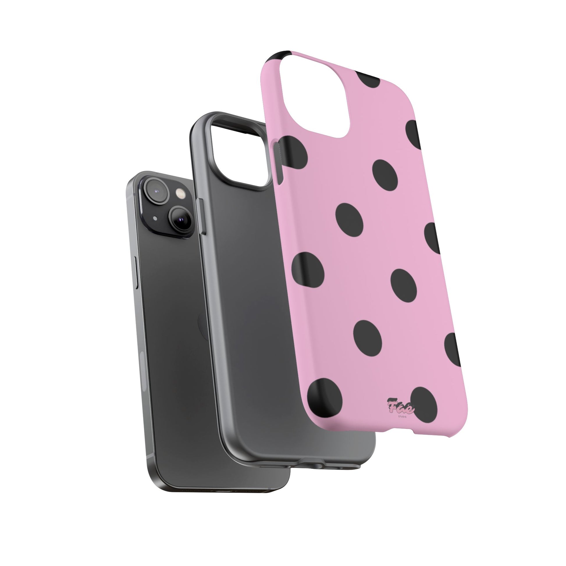 dark pink polka dot case