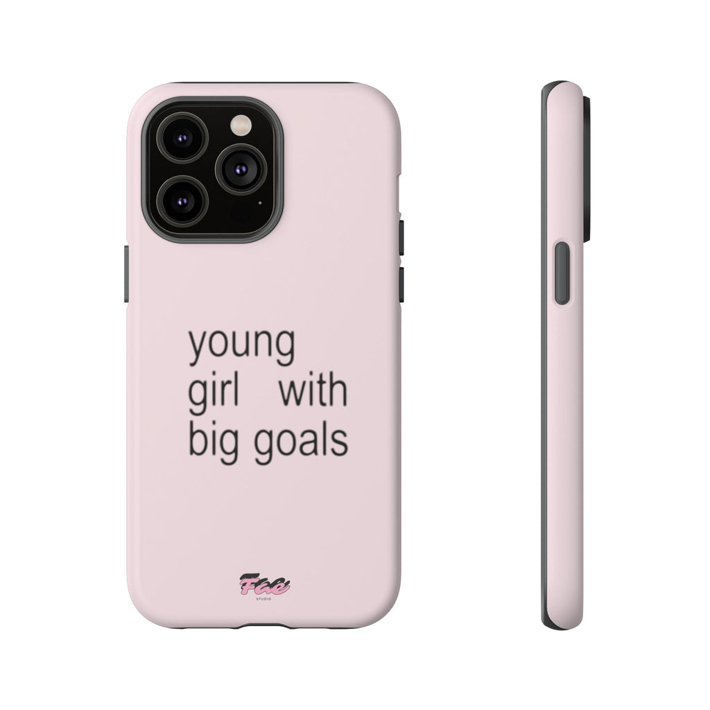 Young girl with big goals case