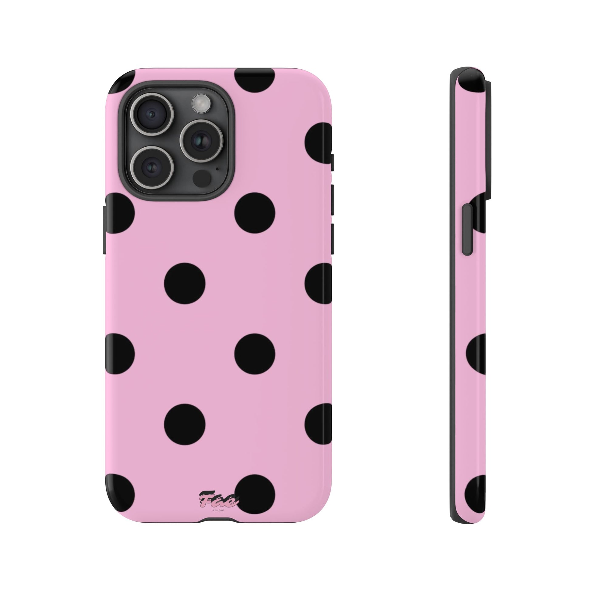 dark pink polka dot case