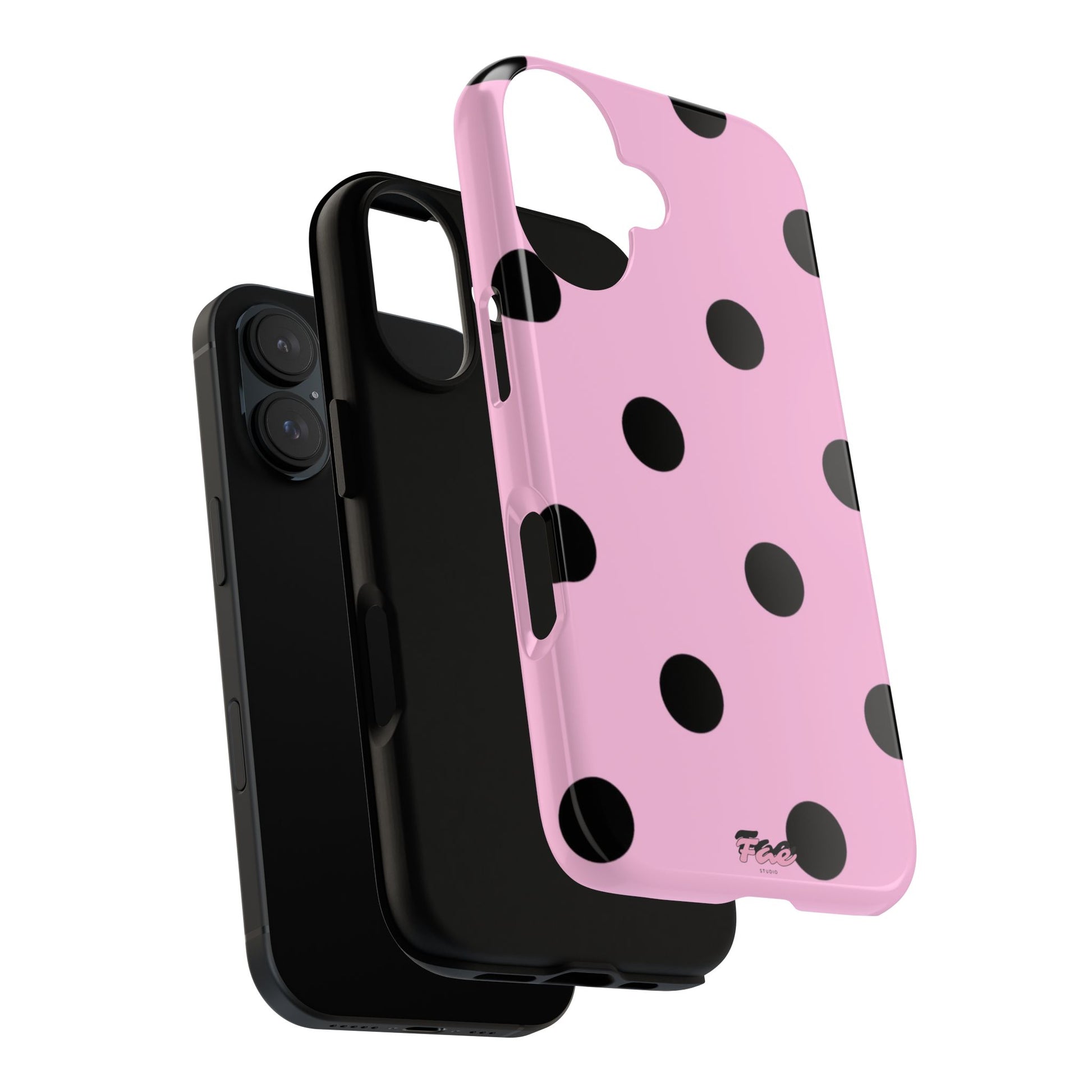 dark pink polka dot case
