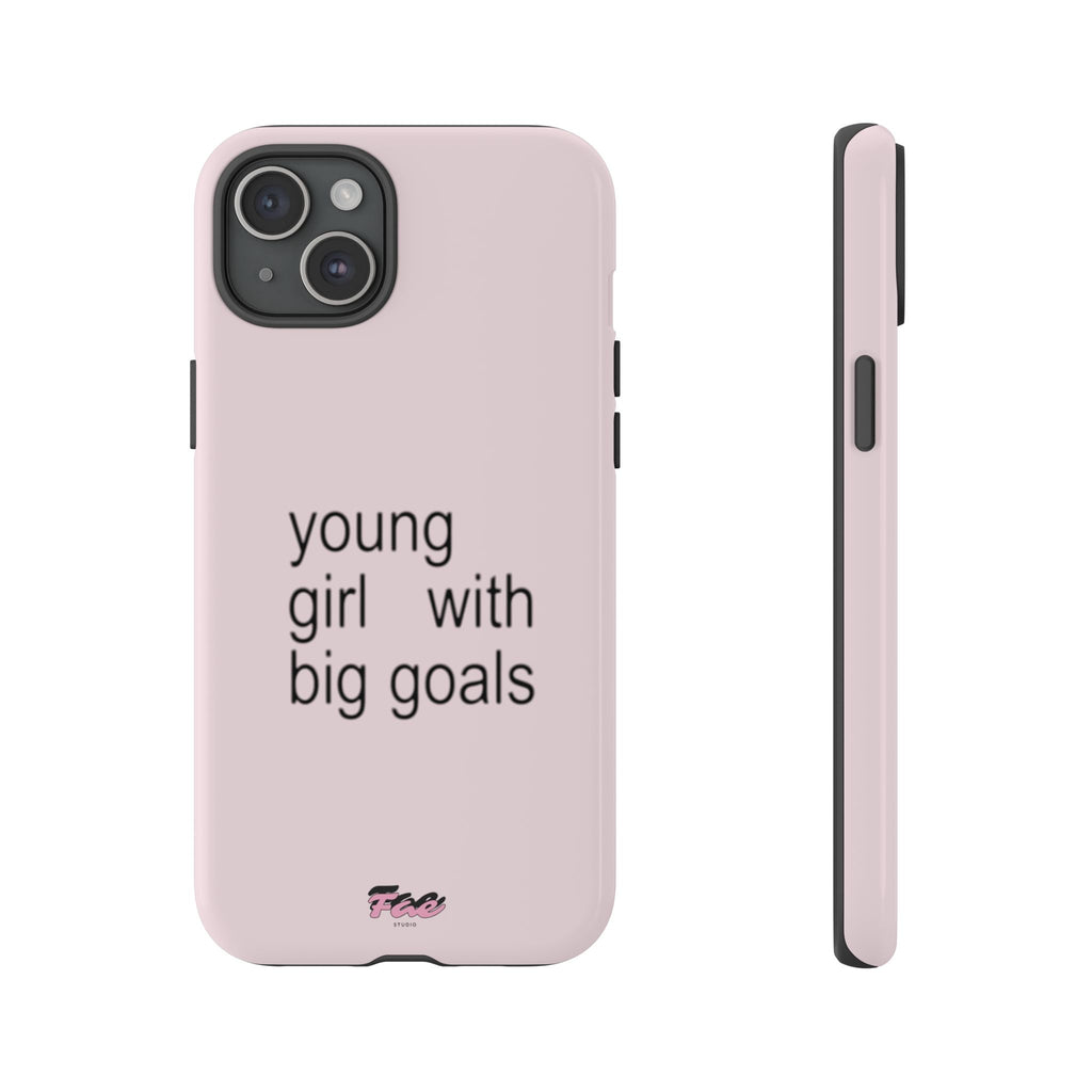 Young girl with big goals case