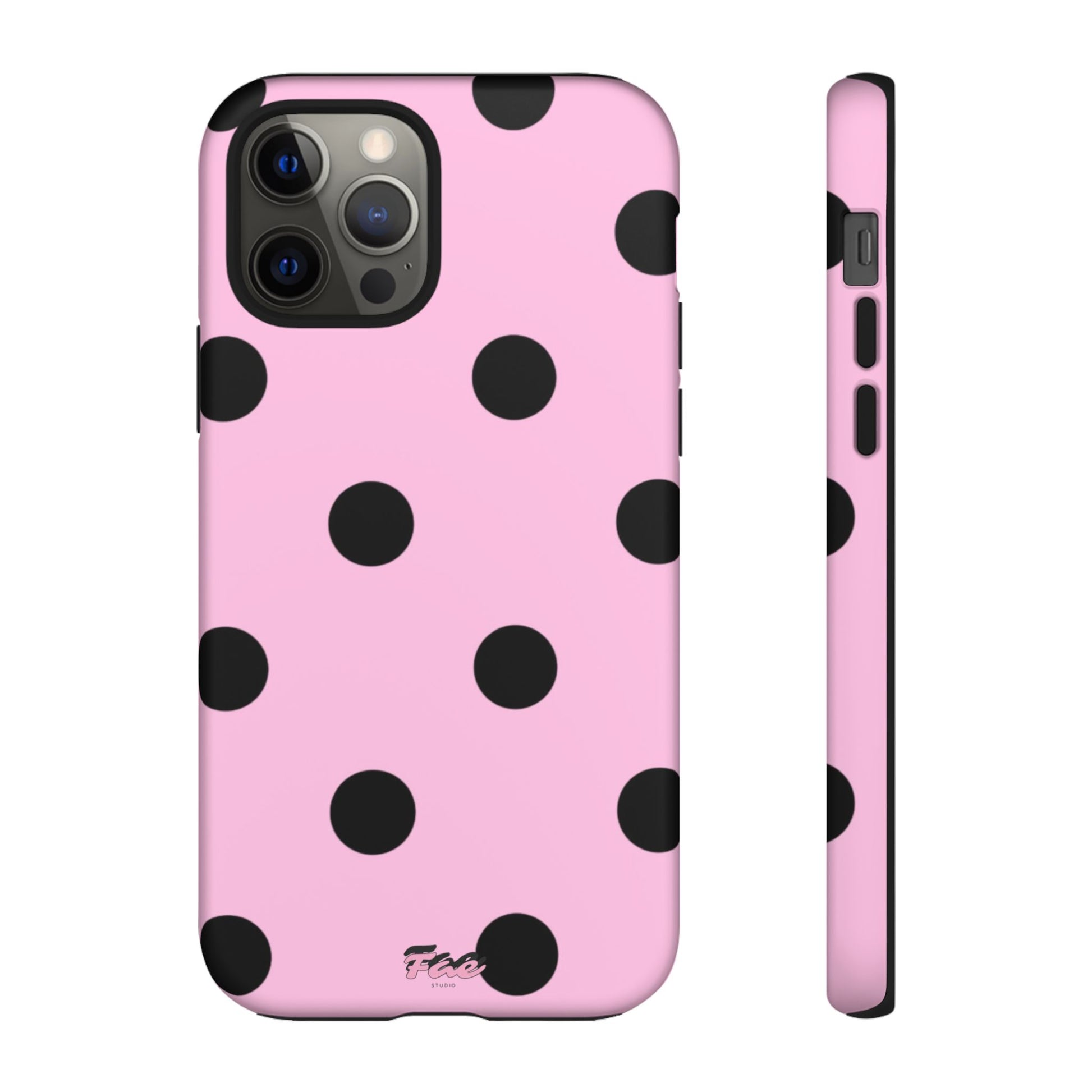 dark pink polka dot case