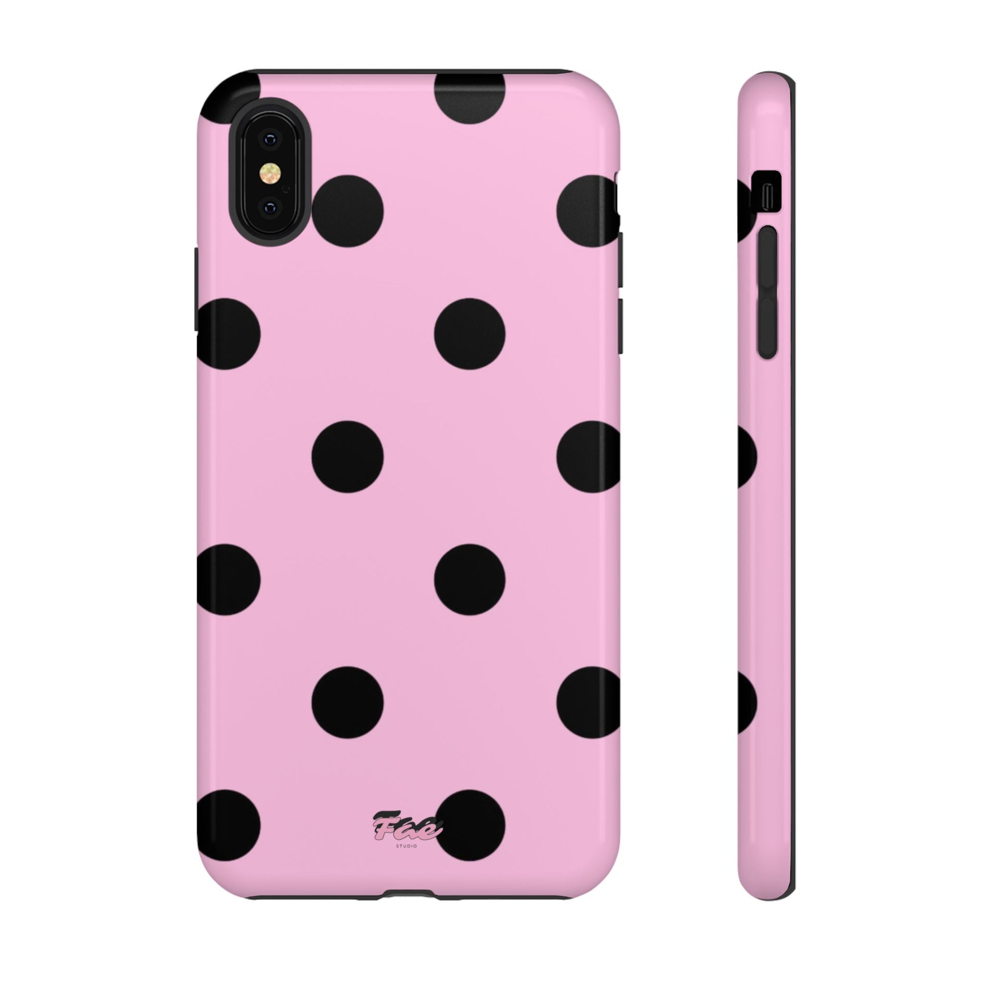 dark pink polka dot case