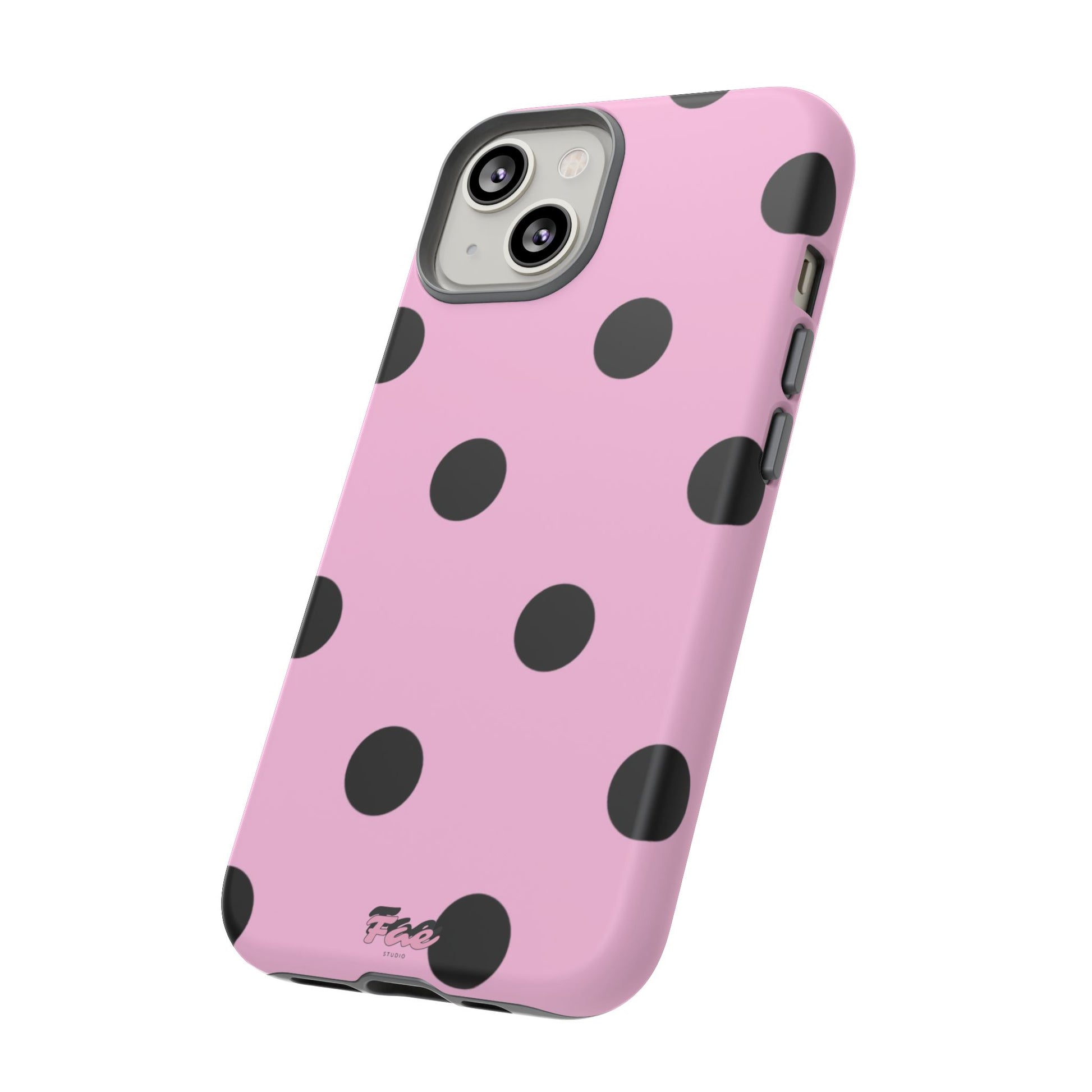 dark pink polka dot case