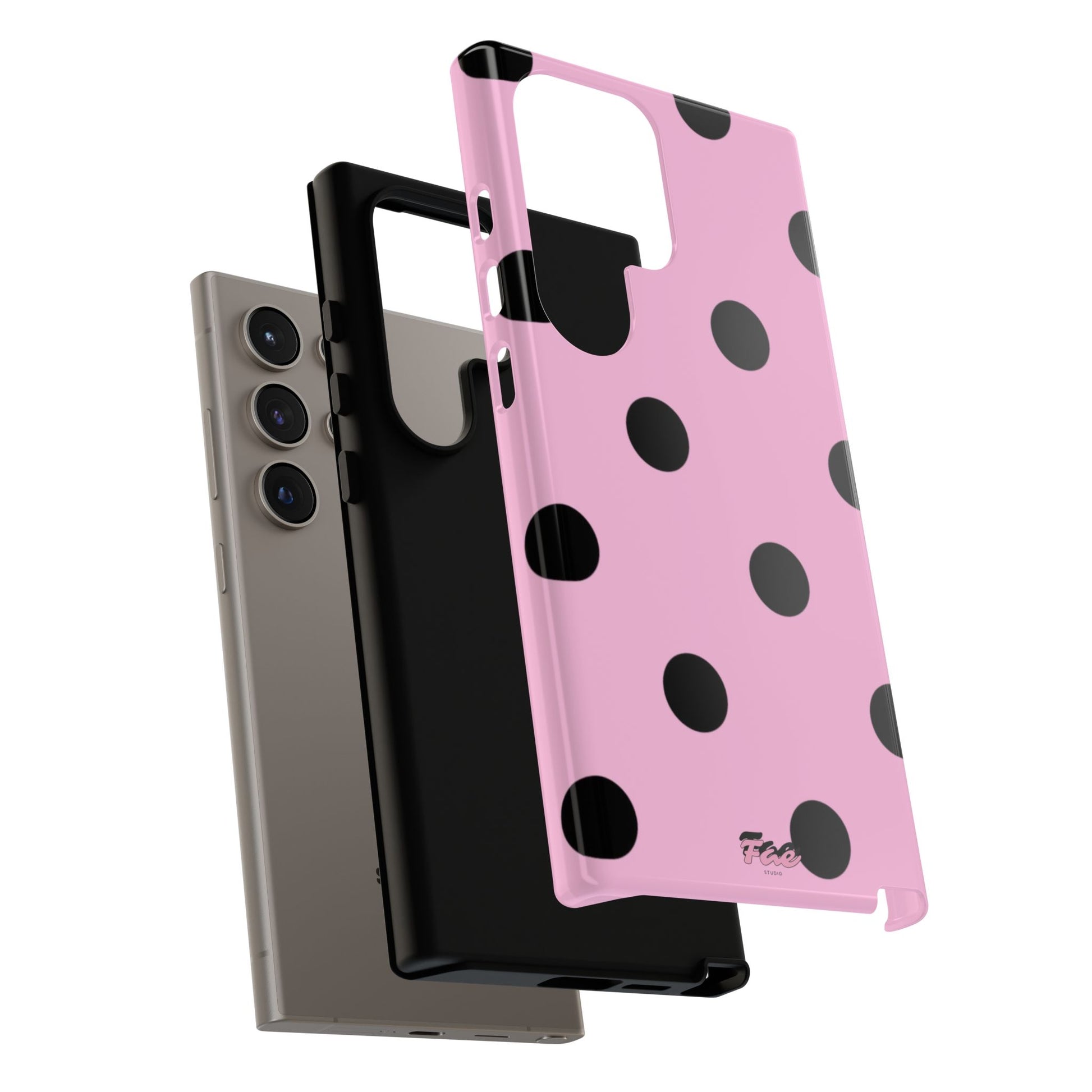 dark pink polka dot case