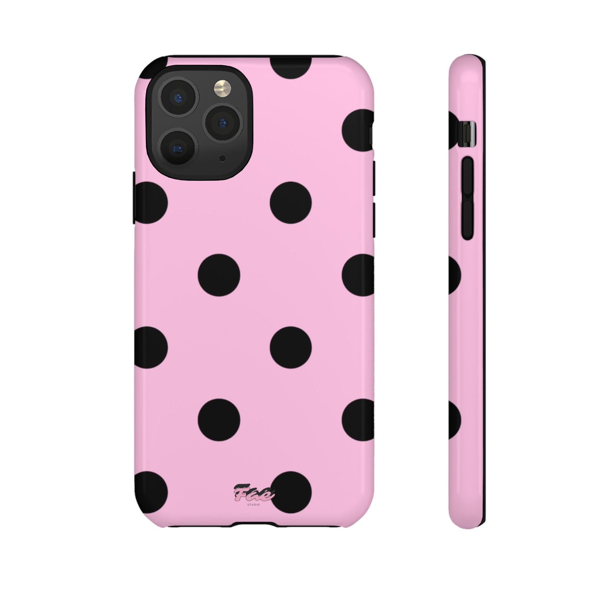dark pink polka dot case