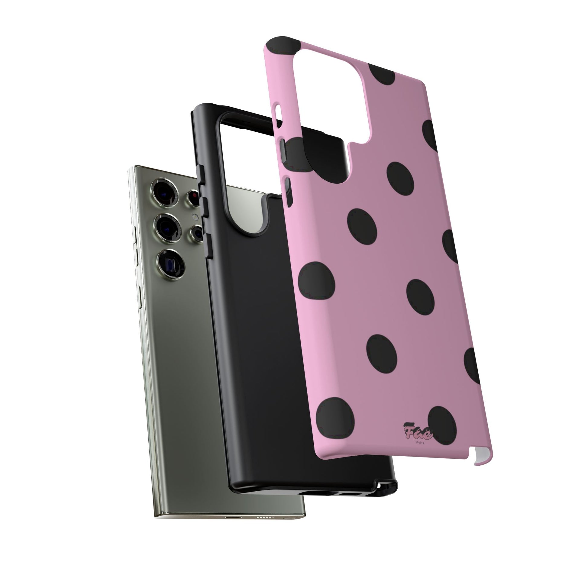 dark pink polka dot case