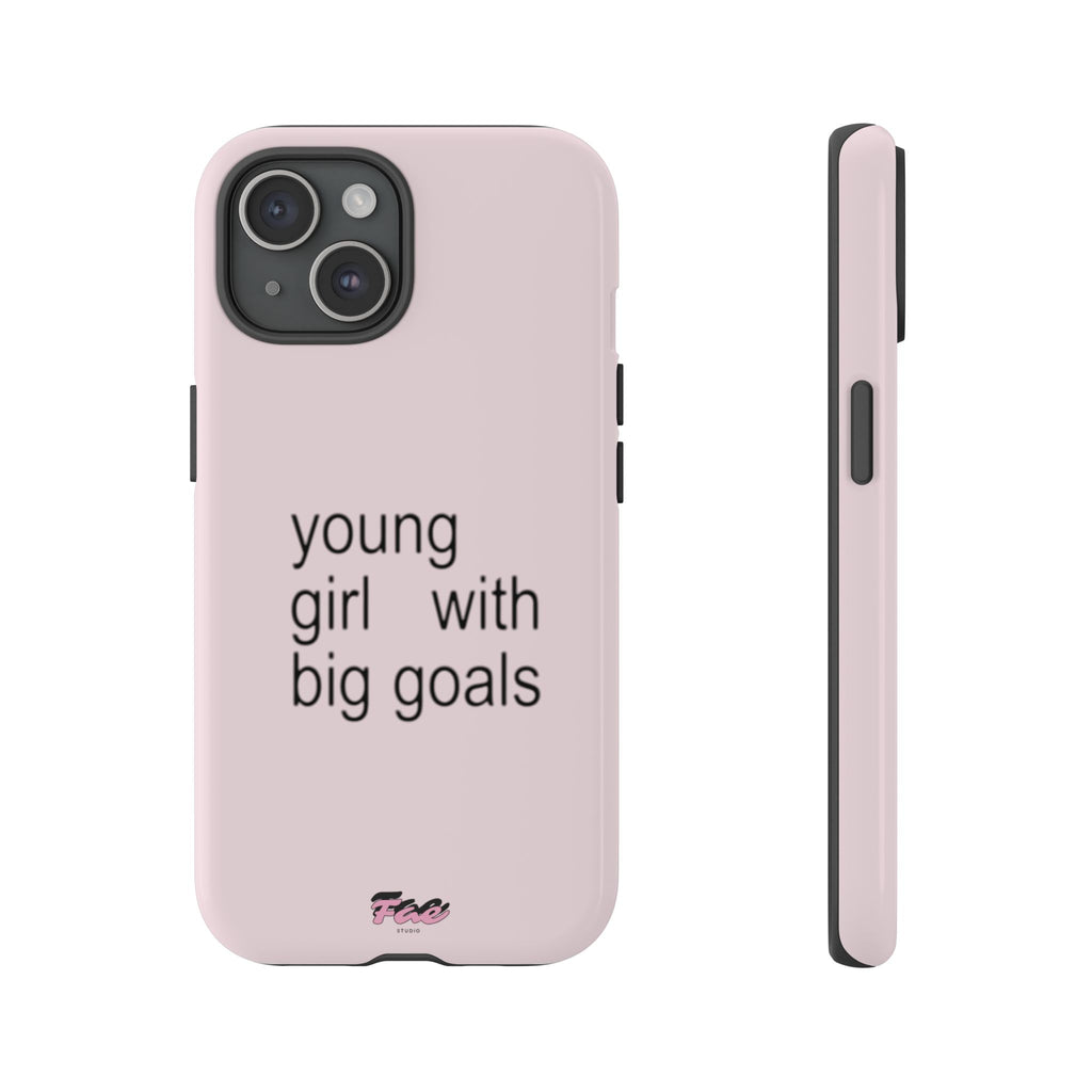 Young girl with big goals case