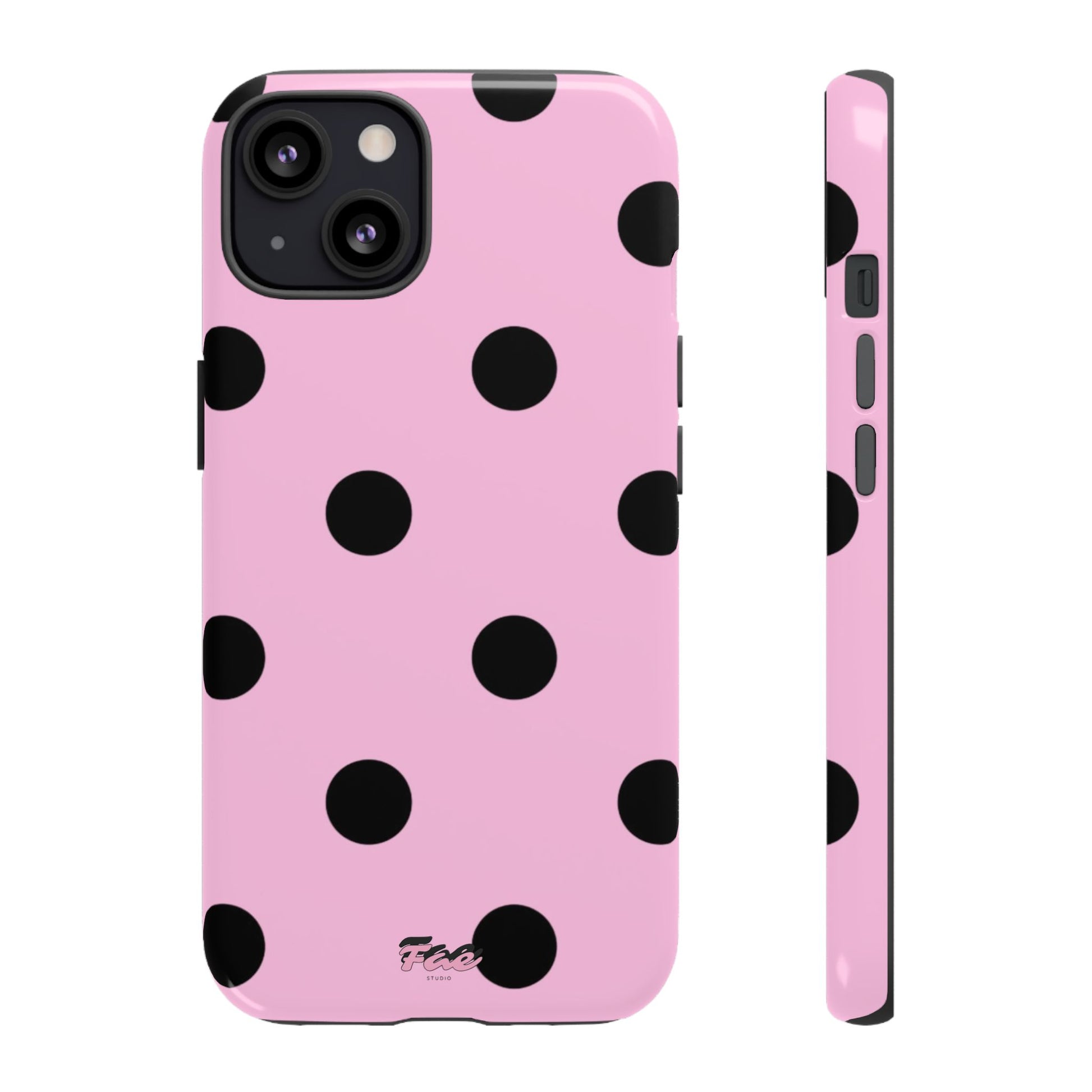 dark pink polka dot case