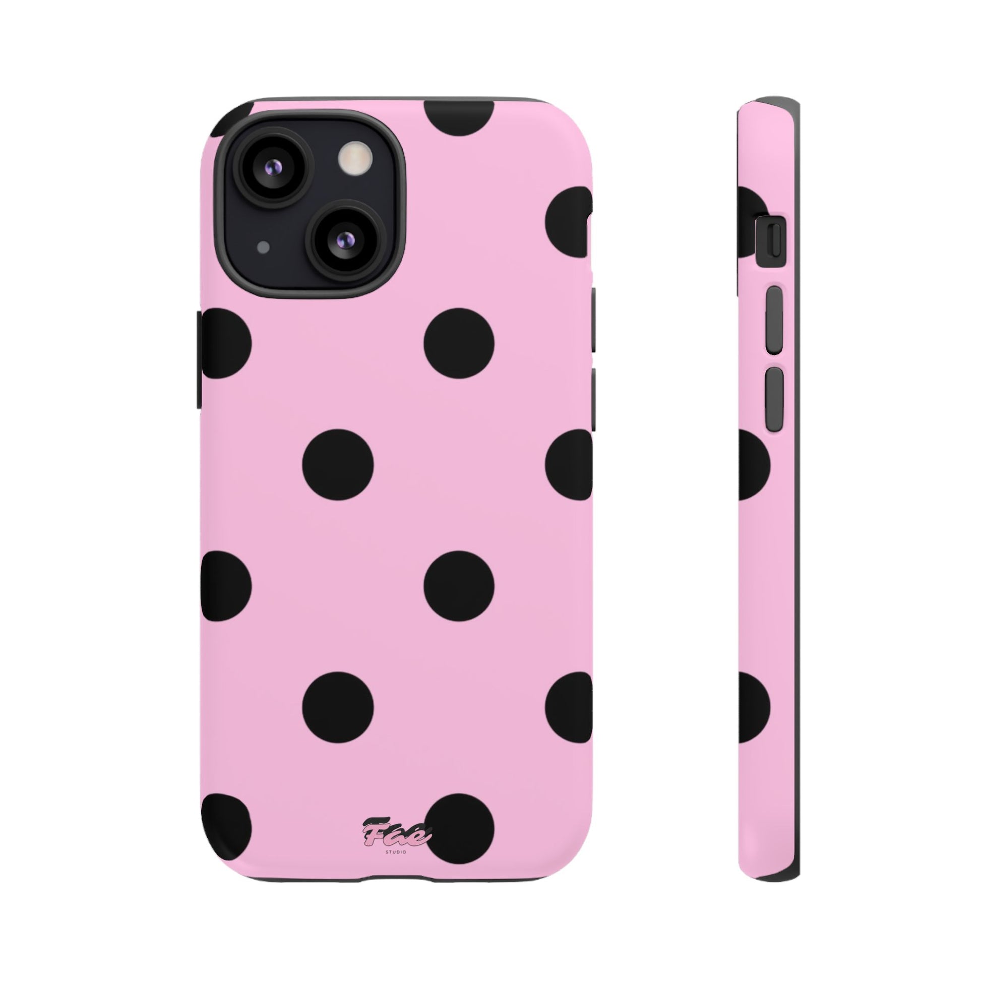 dark pink polka dot case