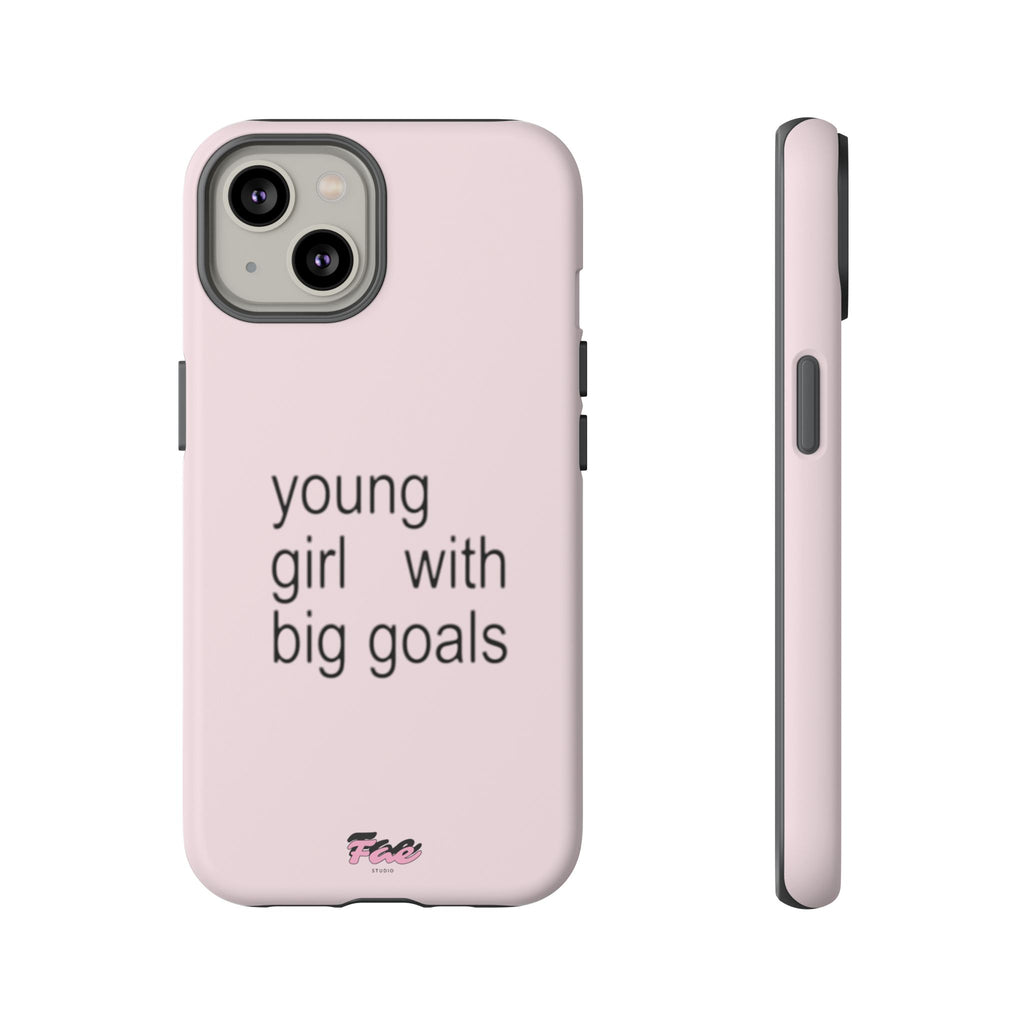 Young girl with big goals case
