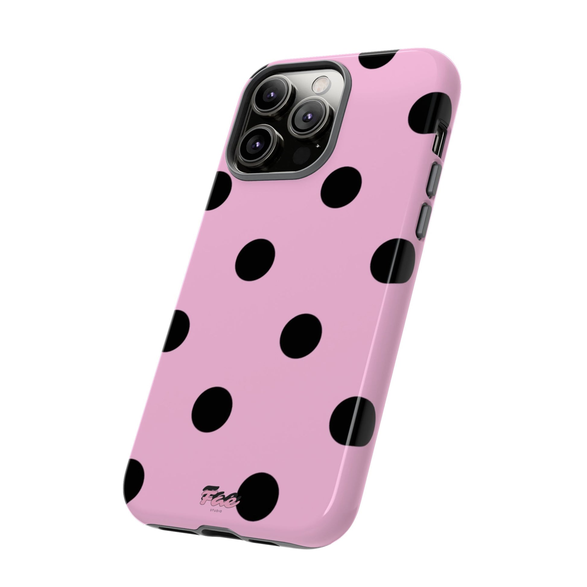 dark pink polka dot case