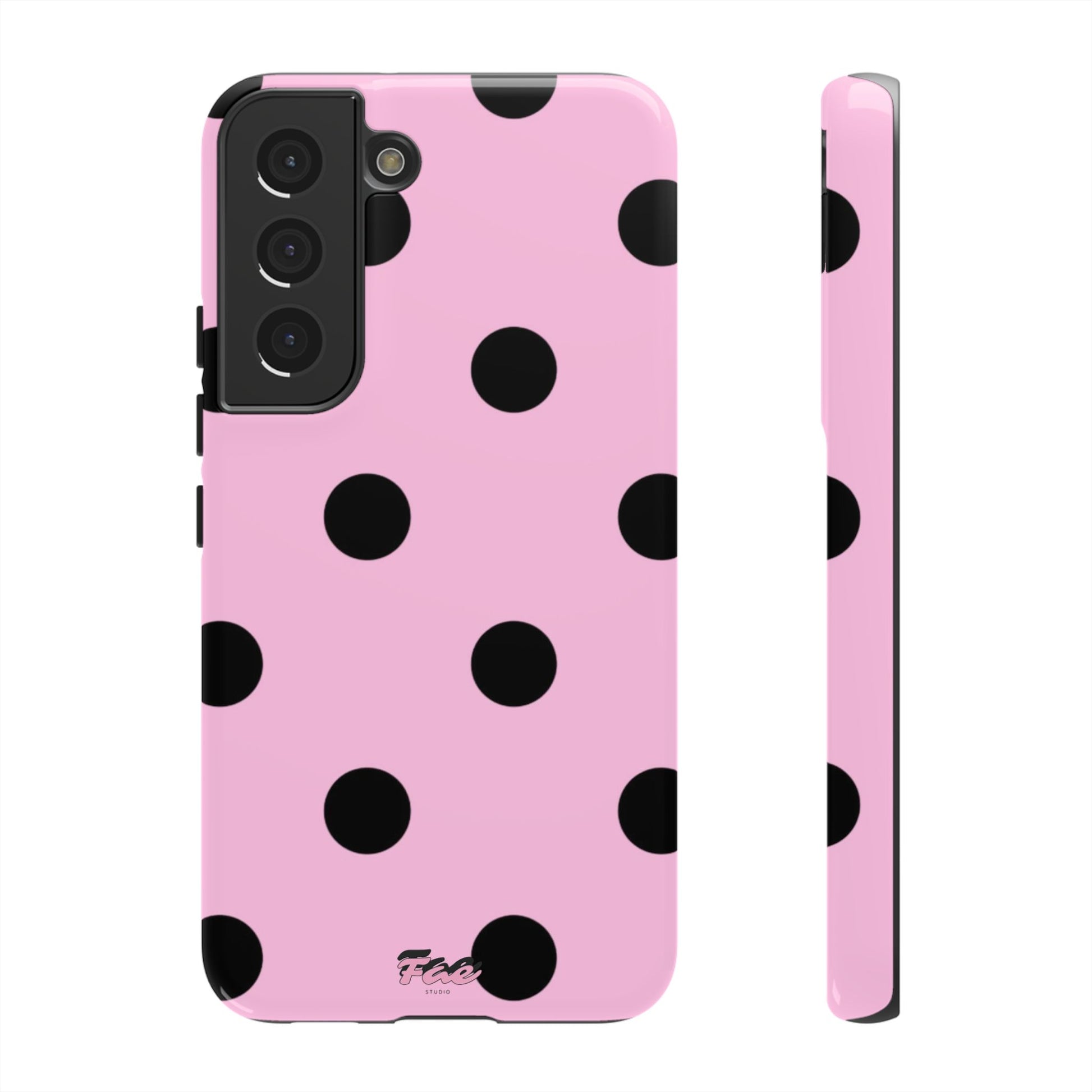 dark pink polka dot case