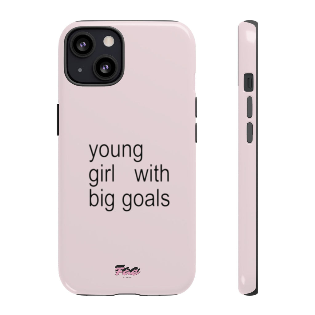 Young girl with big goals case
