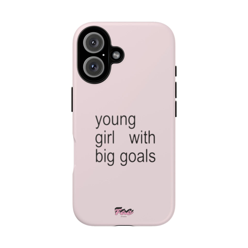 Young girl with big goals case