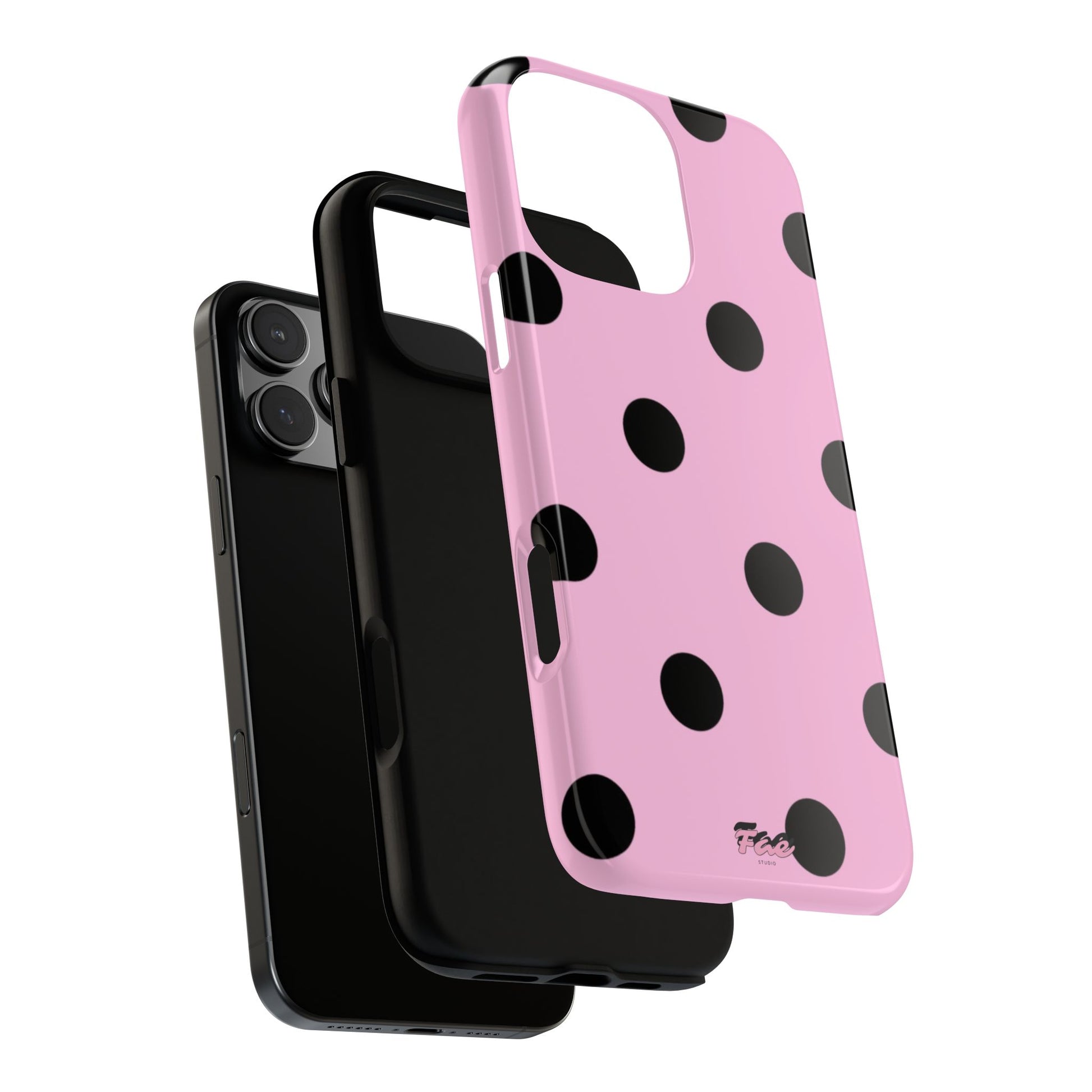 dark pink polka dot case