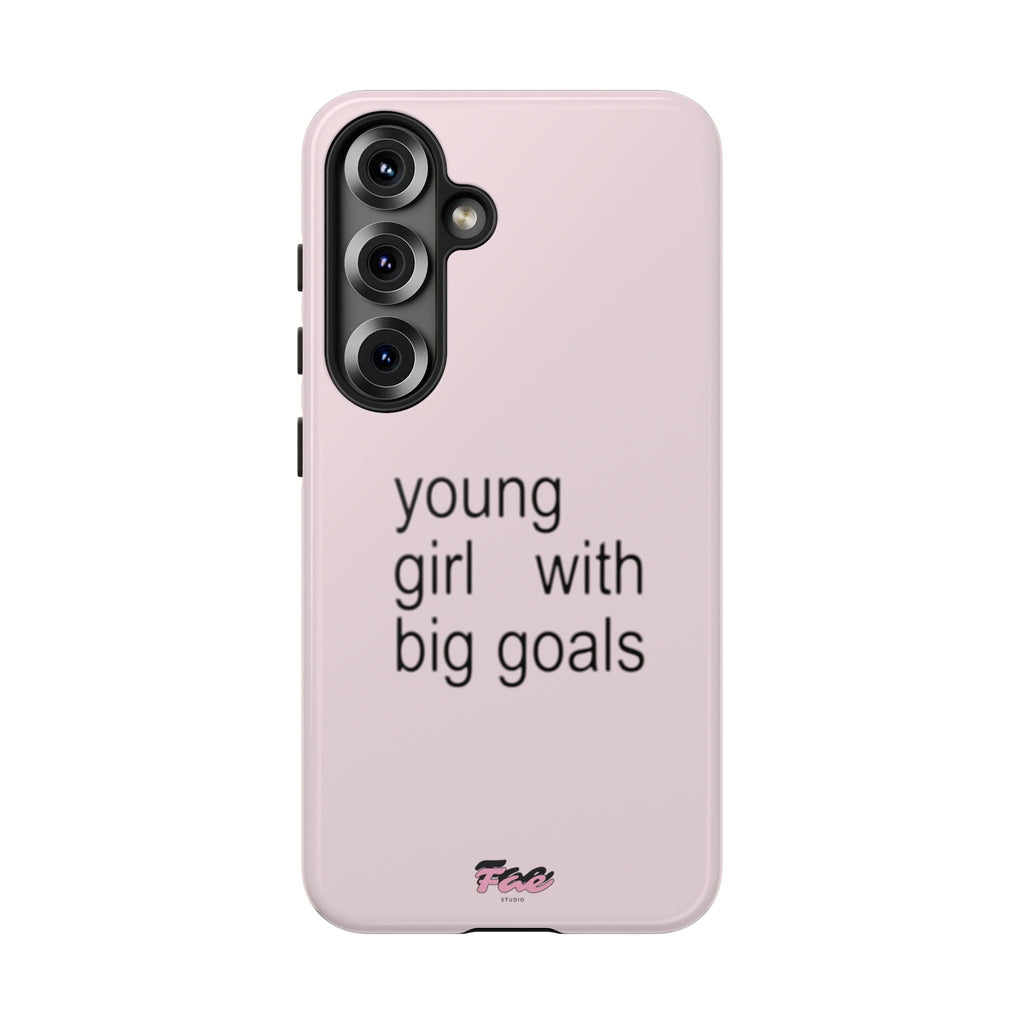 Young girl with big goals case
