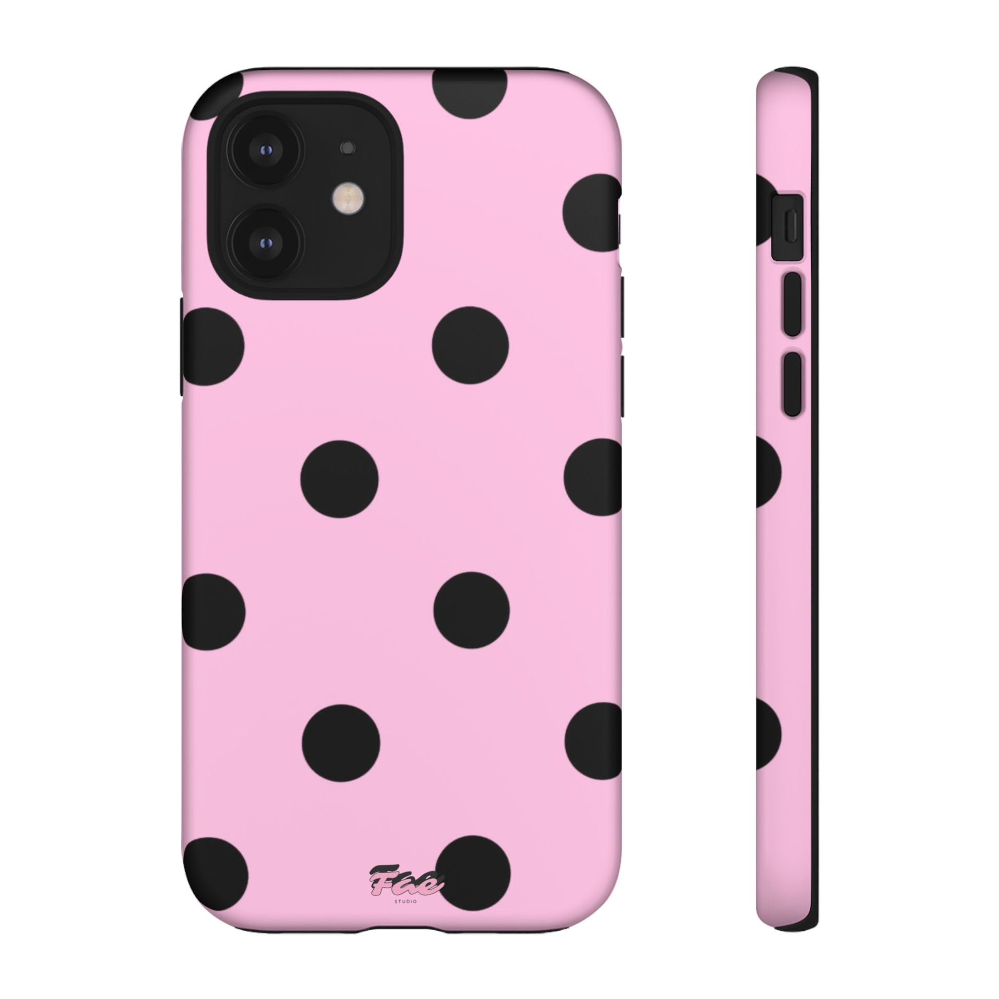 dark pink polka dot case