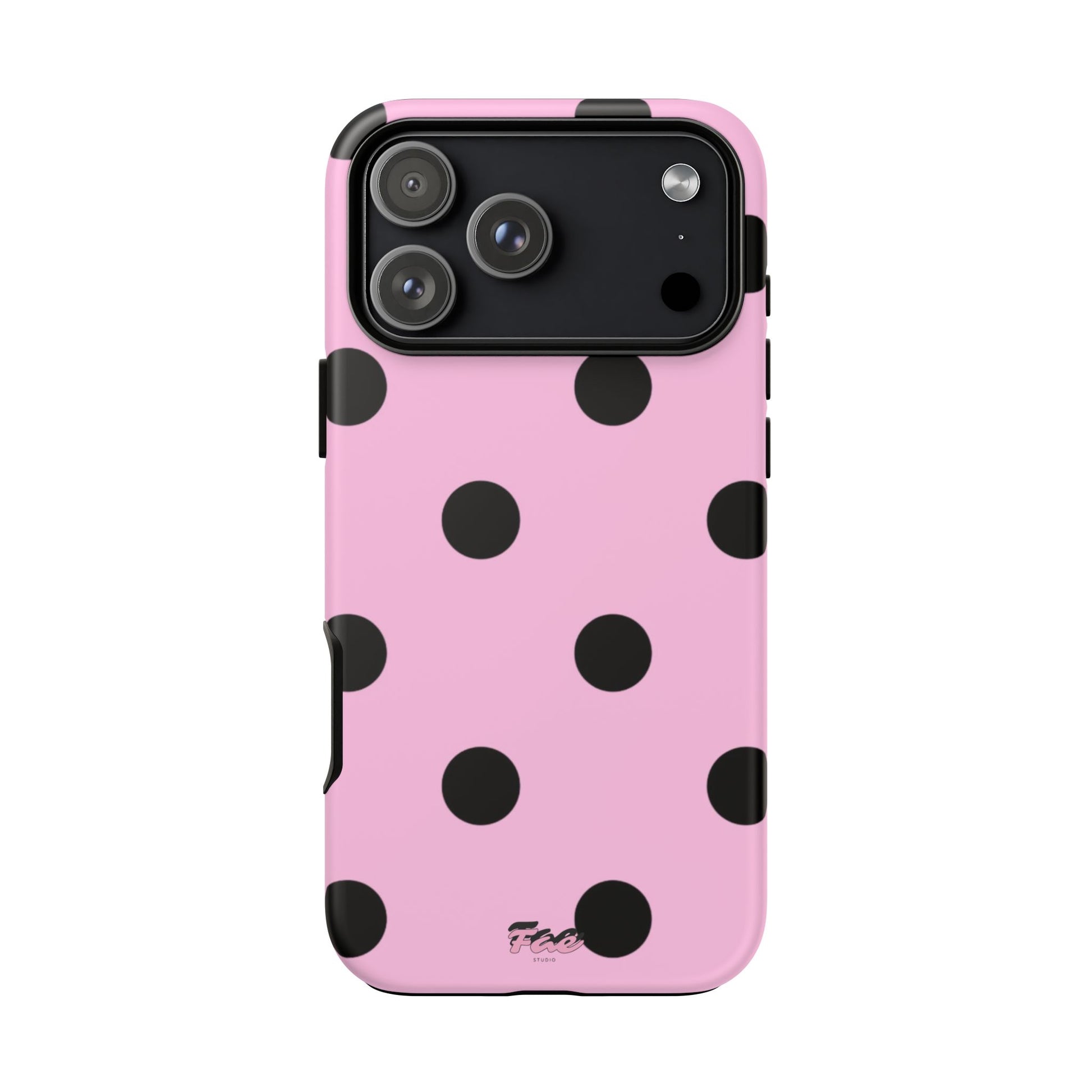 dark pink polka dot case