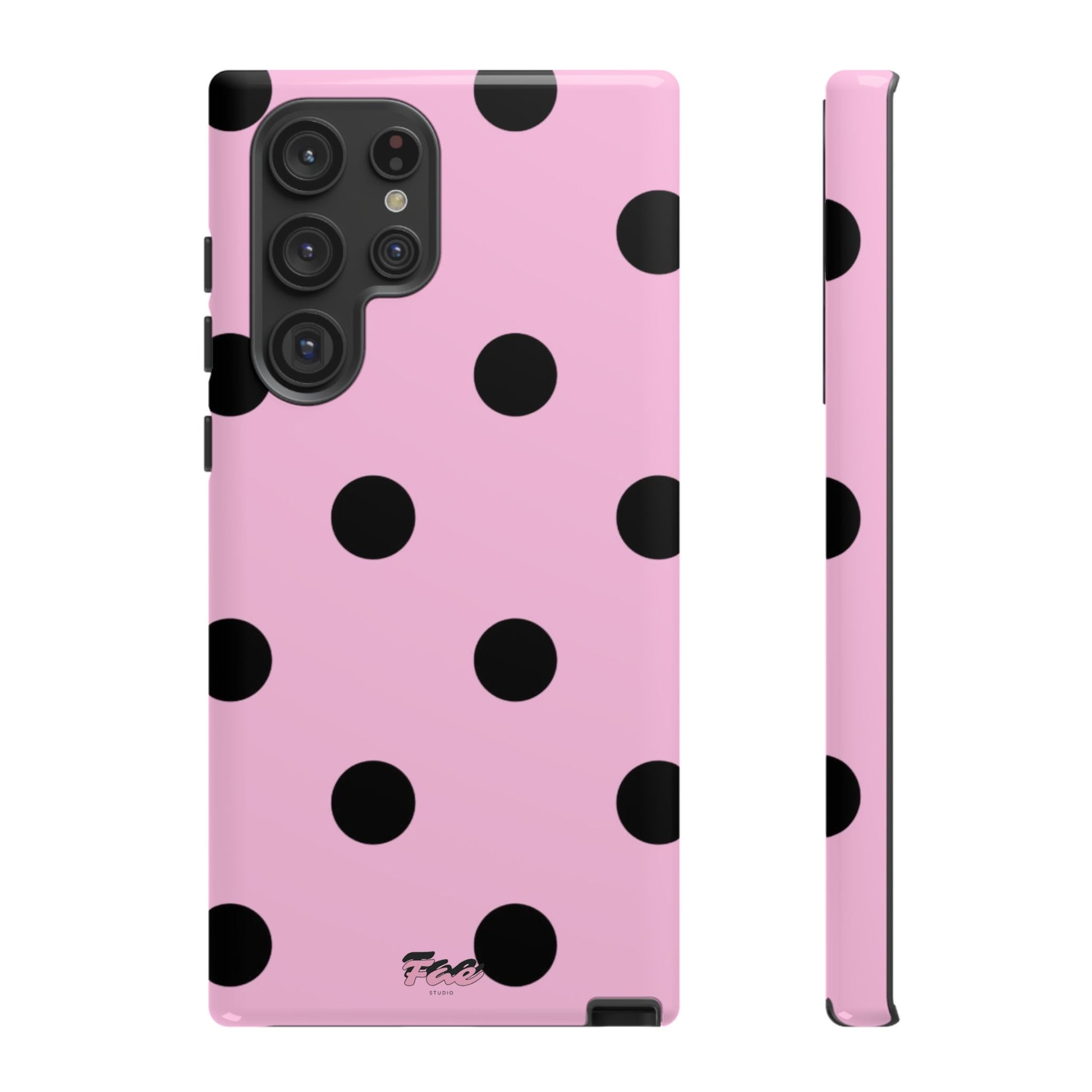 dark pink polka dot case