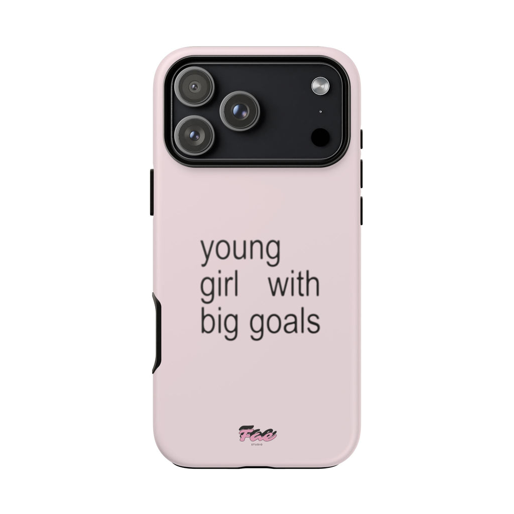 Young girl with big goals case