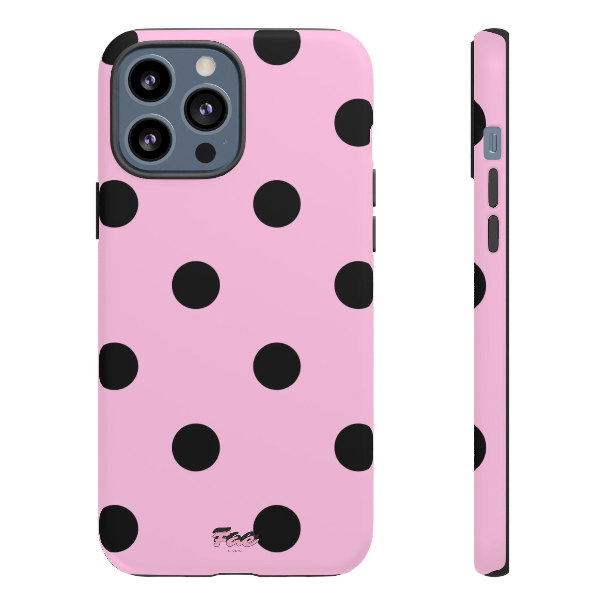 dark pink polka dot case