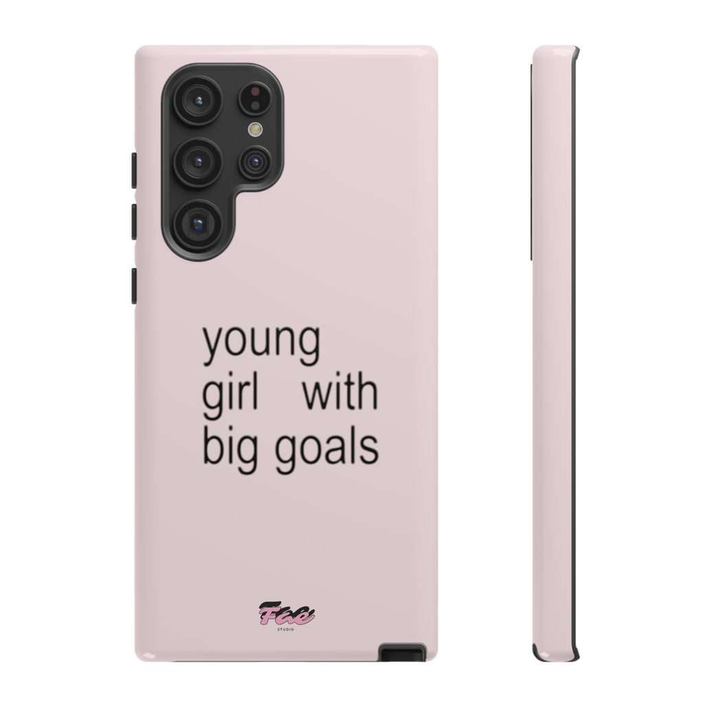 Young girl with big goals case