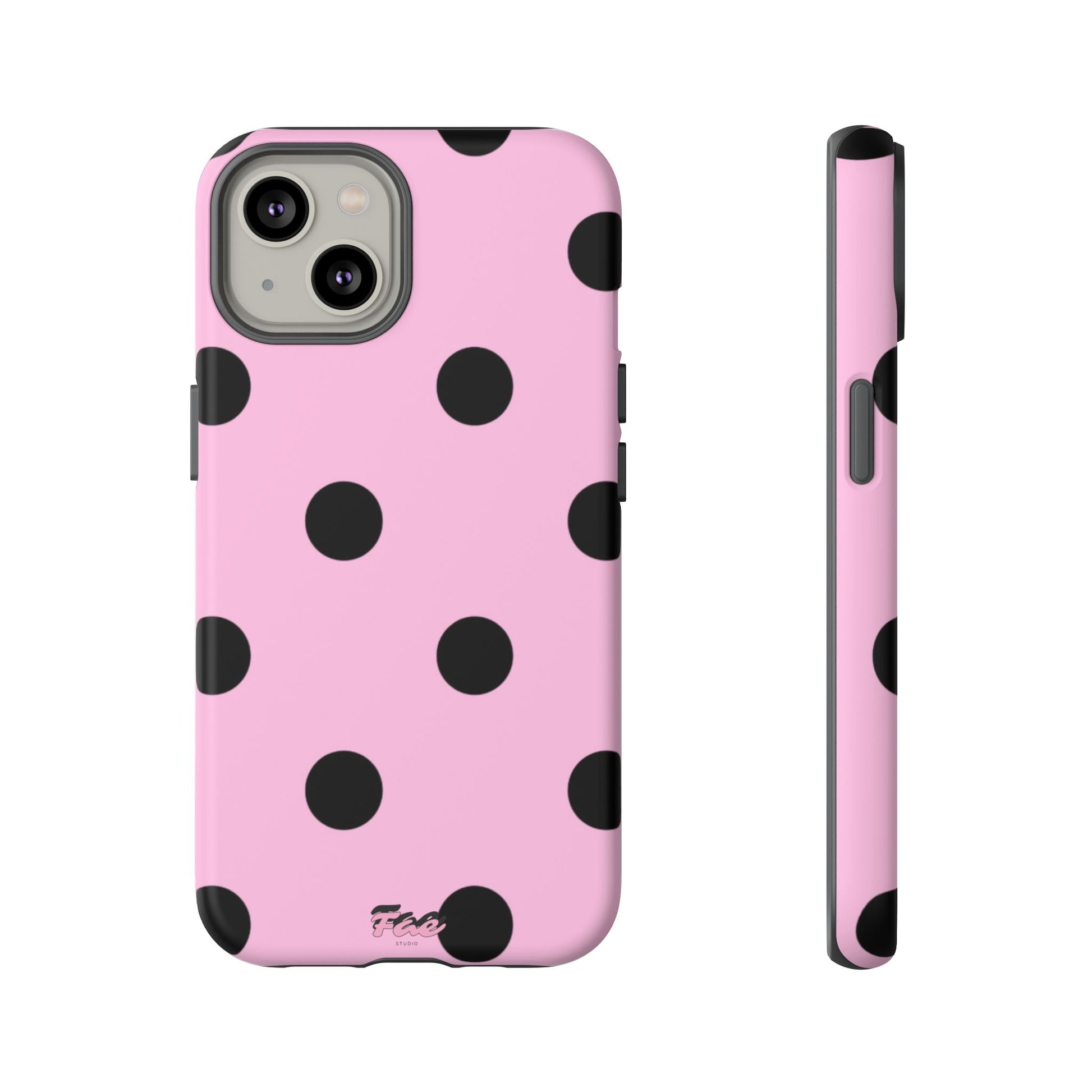 dark pink polka dot case