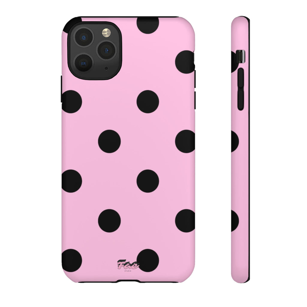 dark pink polka dot case