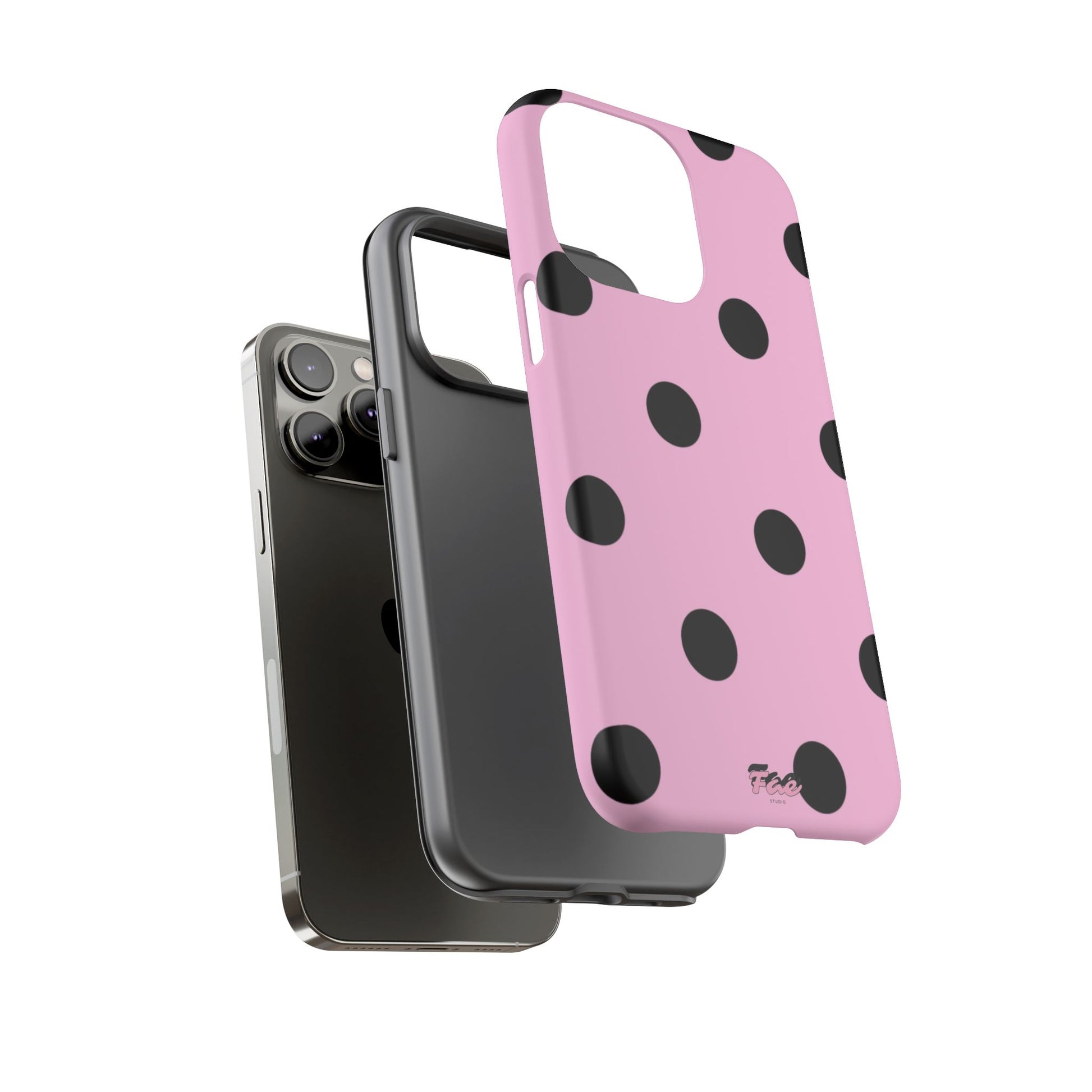 dark pink polka dot case