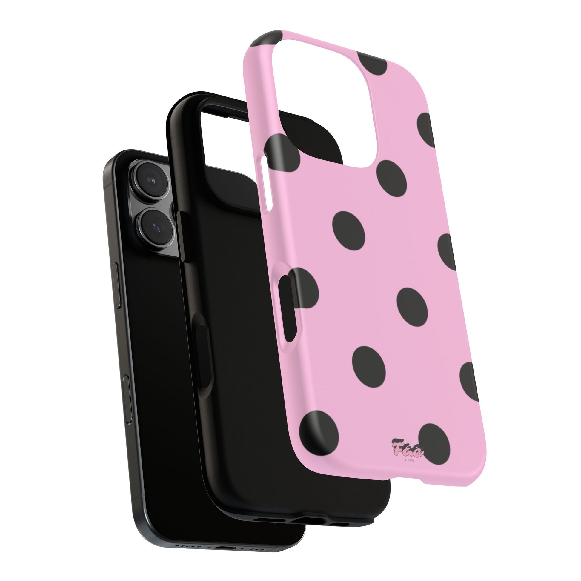 dark pink polka dot case