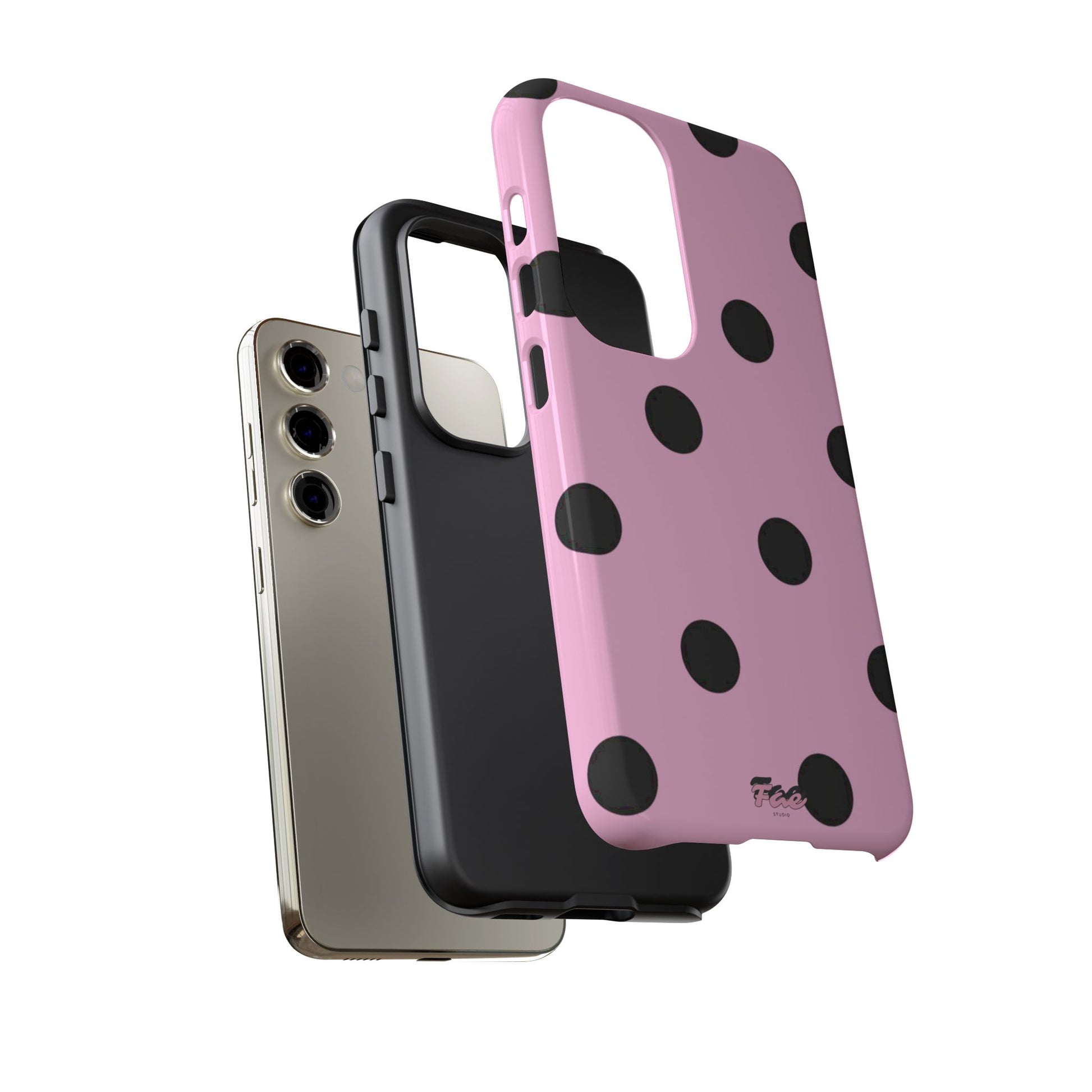 dark pink polka dot case