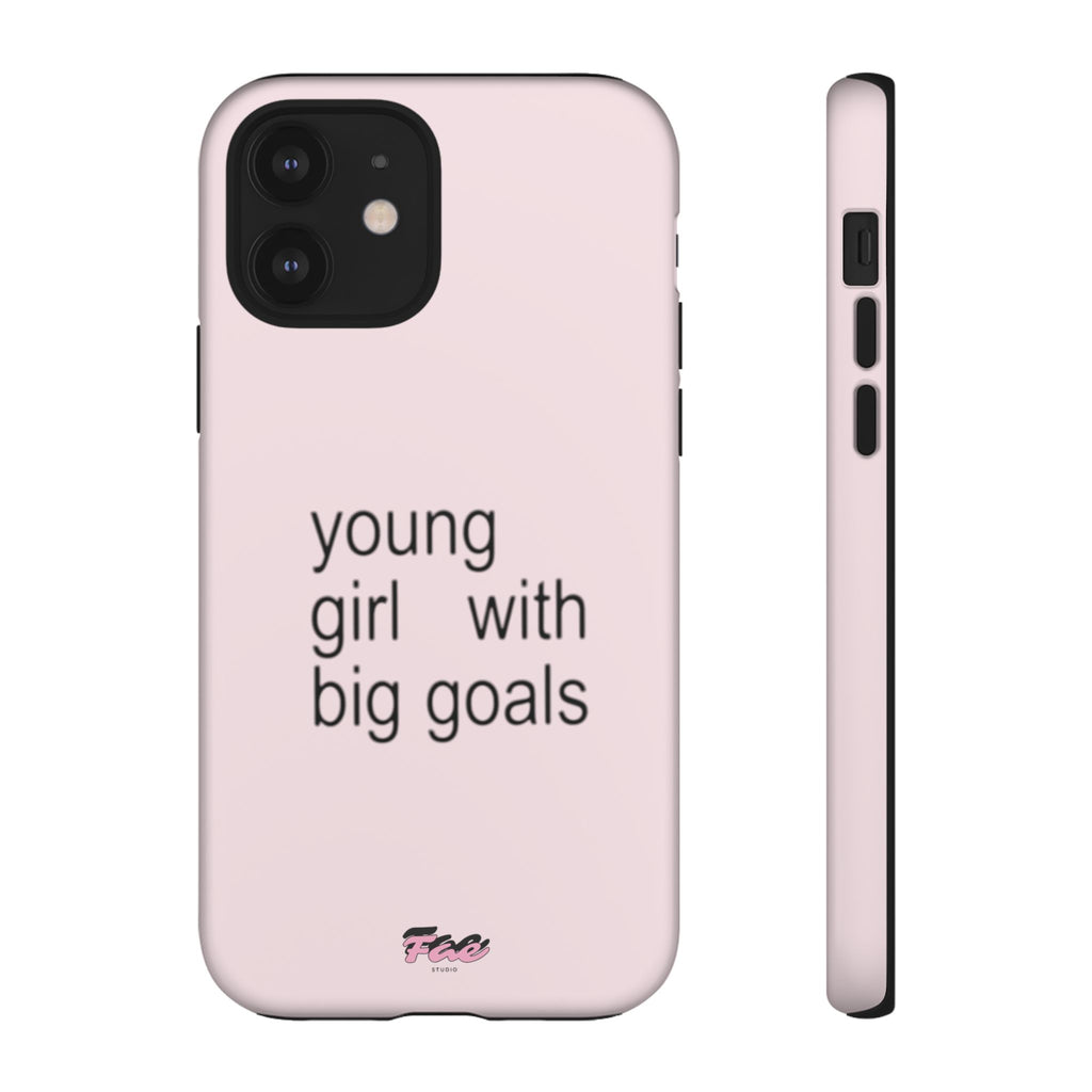 Young girl with big goals case