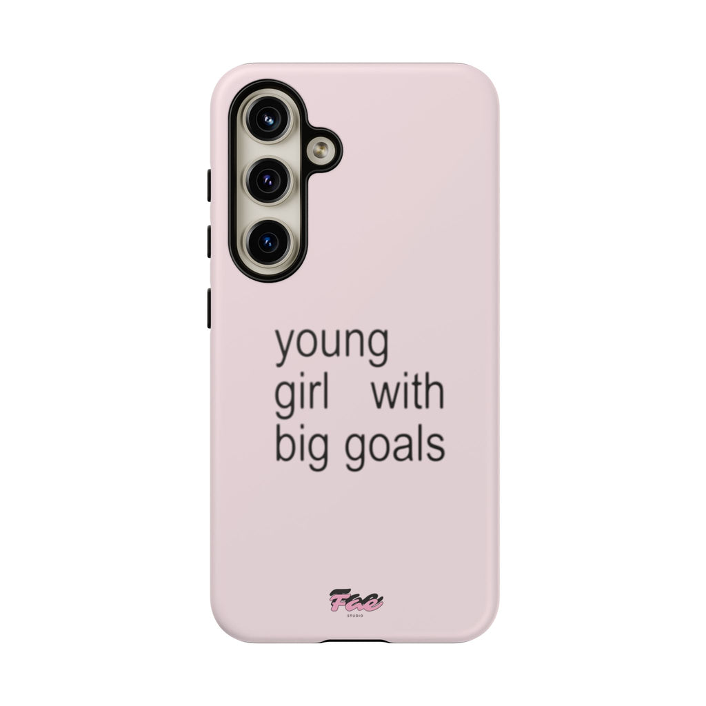Young girl with big goals case