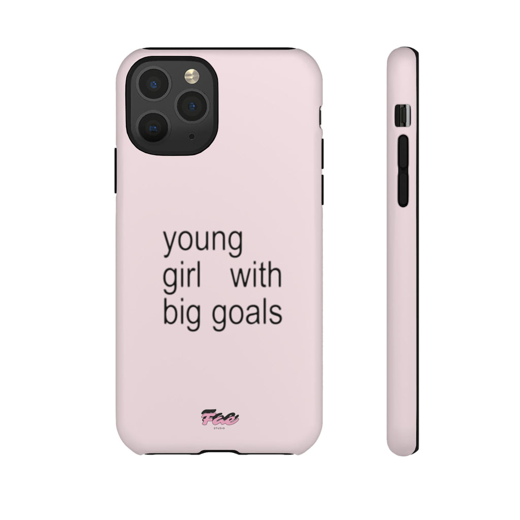 Young girl with big goals case