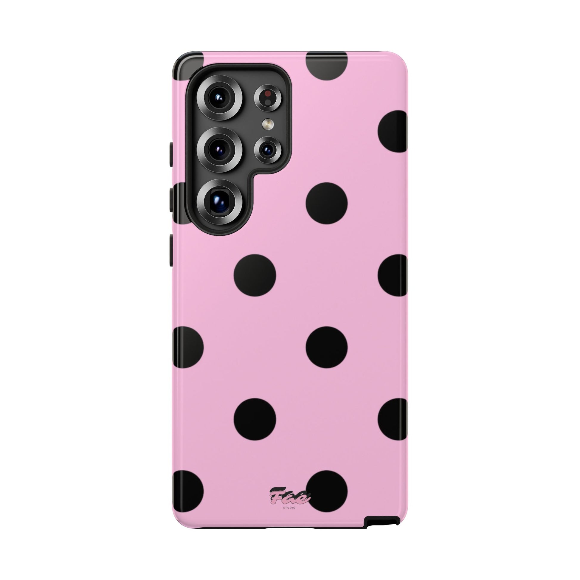 dark pink polka dot case