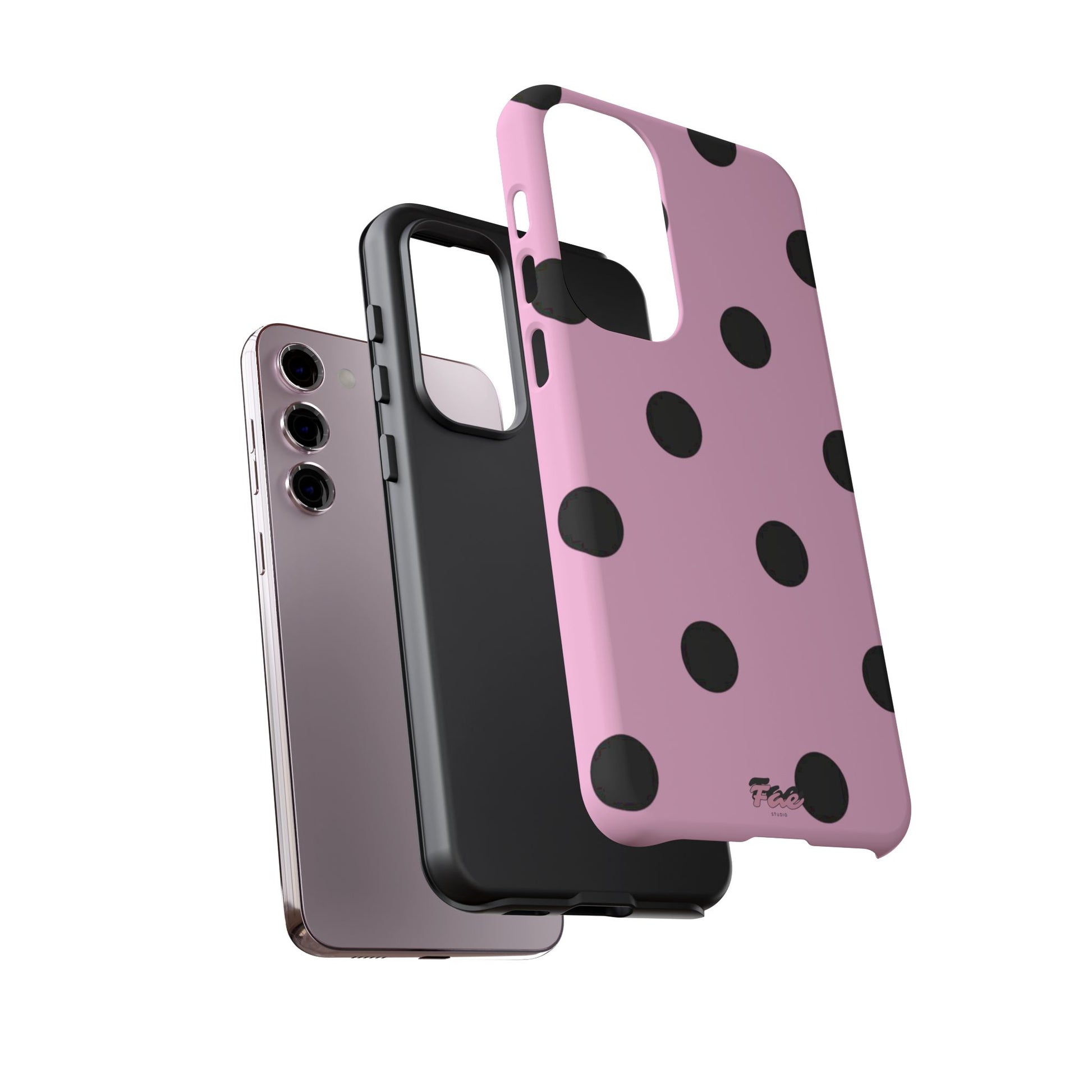 dark pink polka dot case